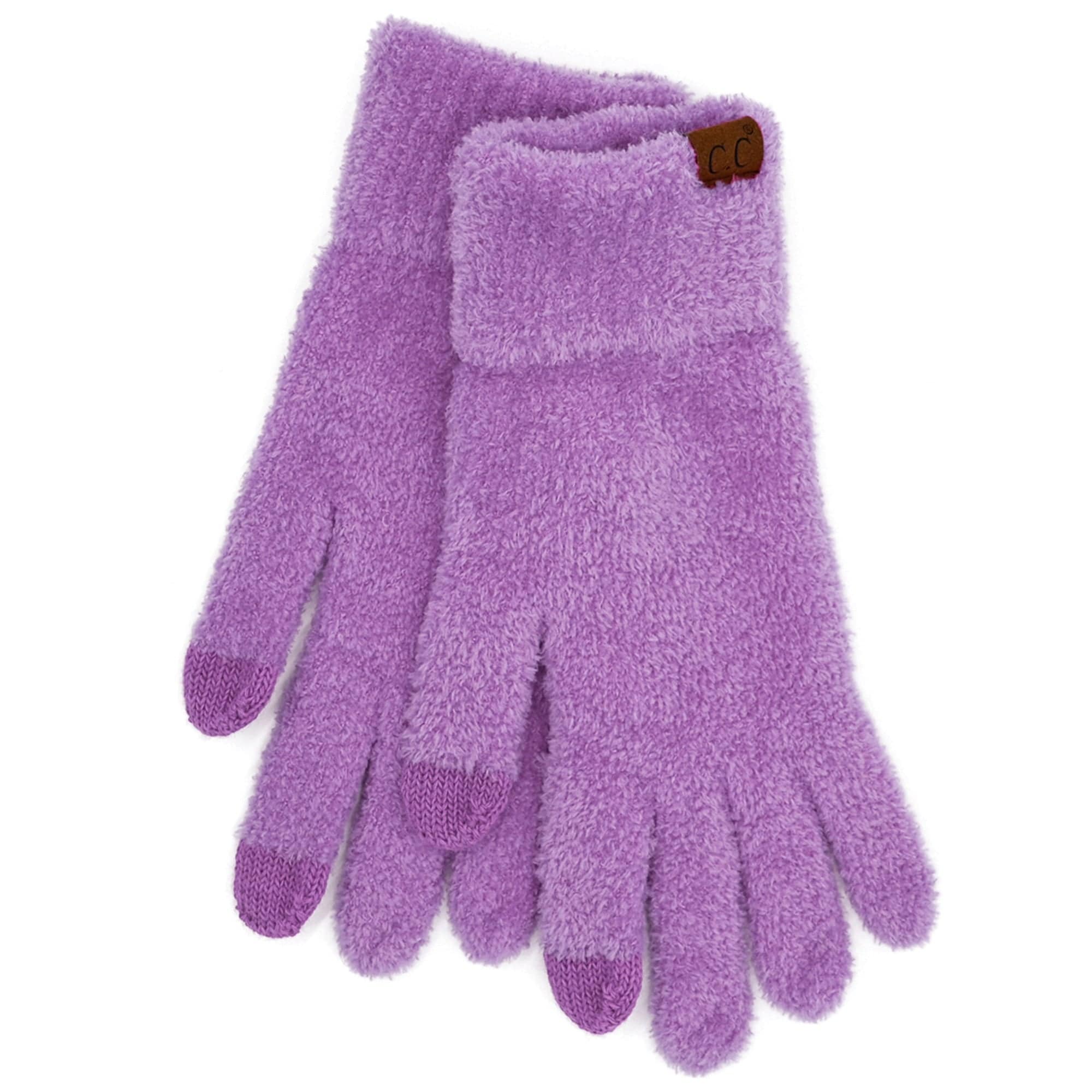 A pair of CC Plush Chenille Gloves in soft, cozy chenille material, showcasing their Tech Touch compatibility and stylish design.