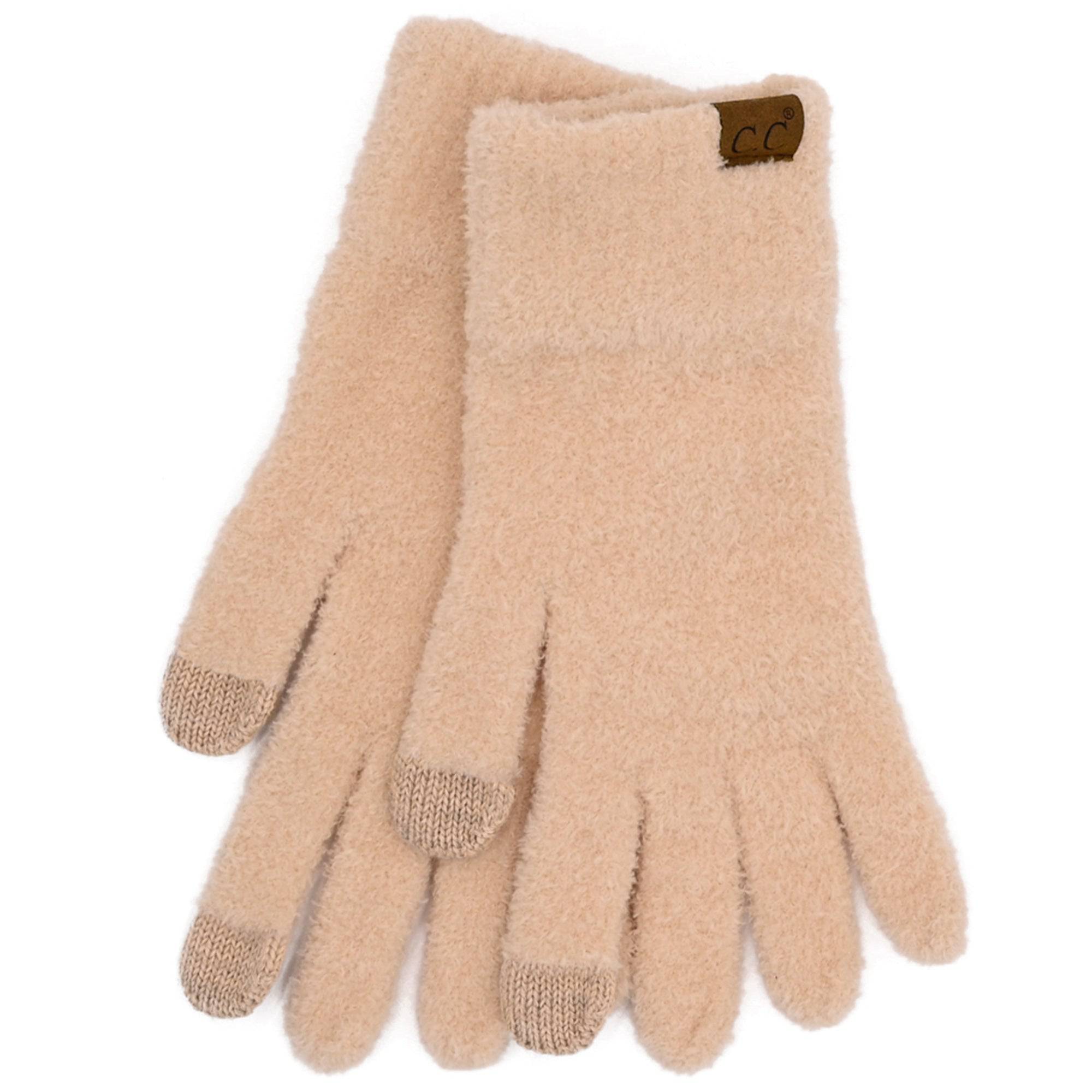 A pair of CC Plush Chenille Gloves in soft, cozy chenille material, showcasing their Tech Touch compatibility and stylish design.