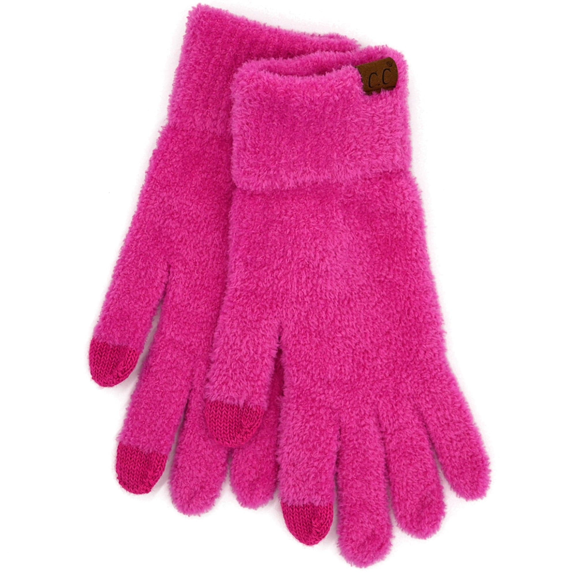 A pair of CC Plush Chenille Gloves in soft, cozy chenille material, showcasing their Tech Touch compatibility and stylish design.