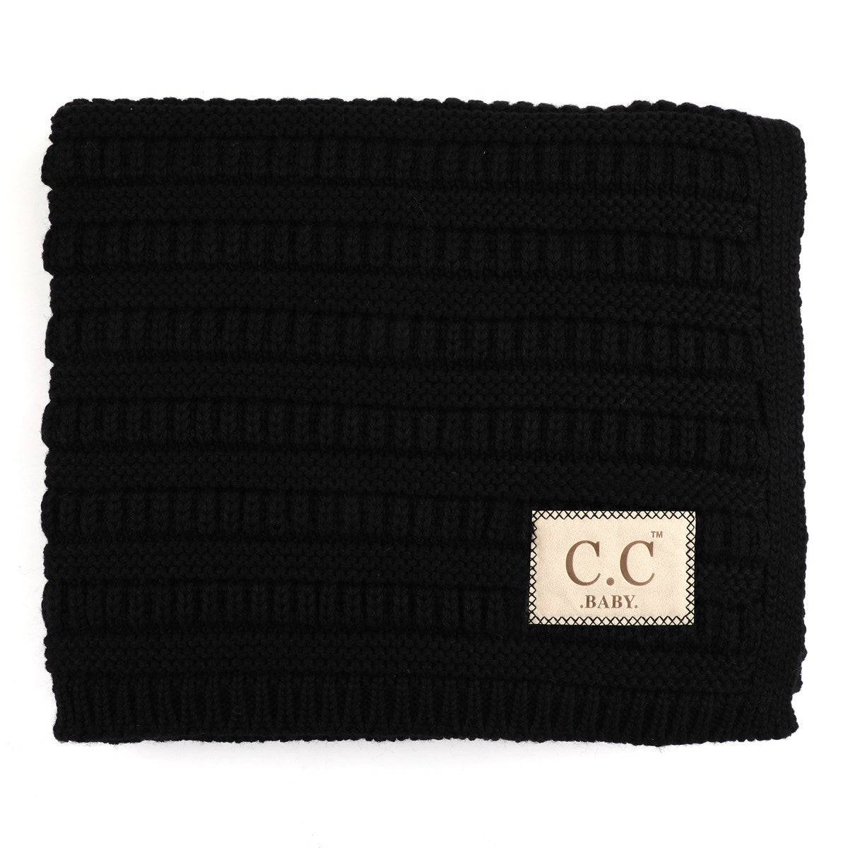 C.C® Popular Baby Blanket in luxurious cable knit design, showcasing detailed stitching and soft texture, perfect for babies.