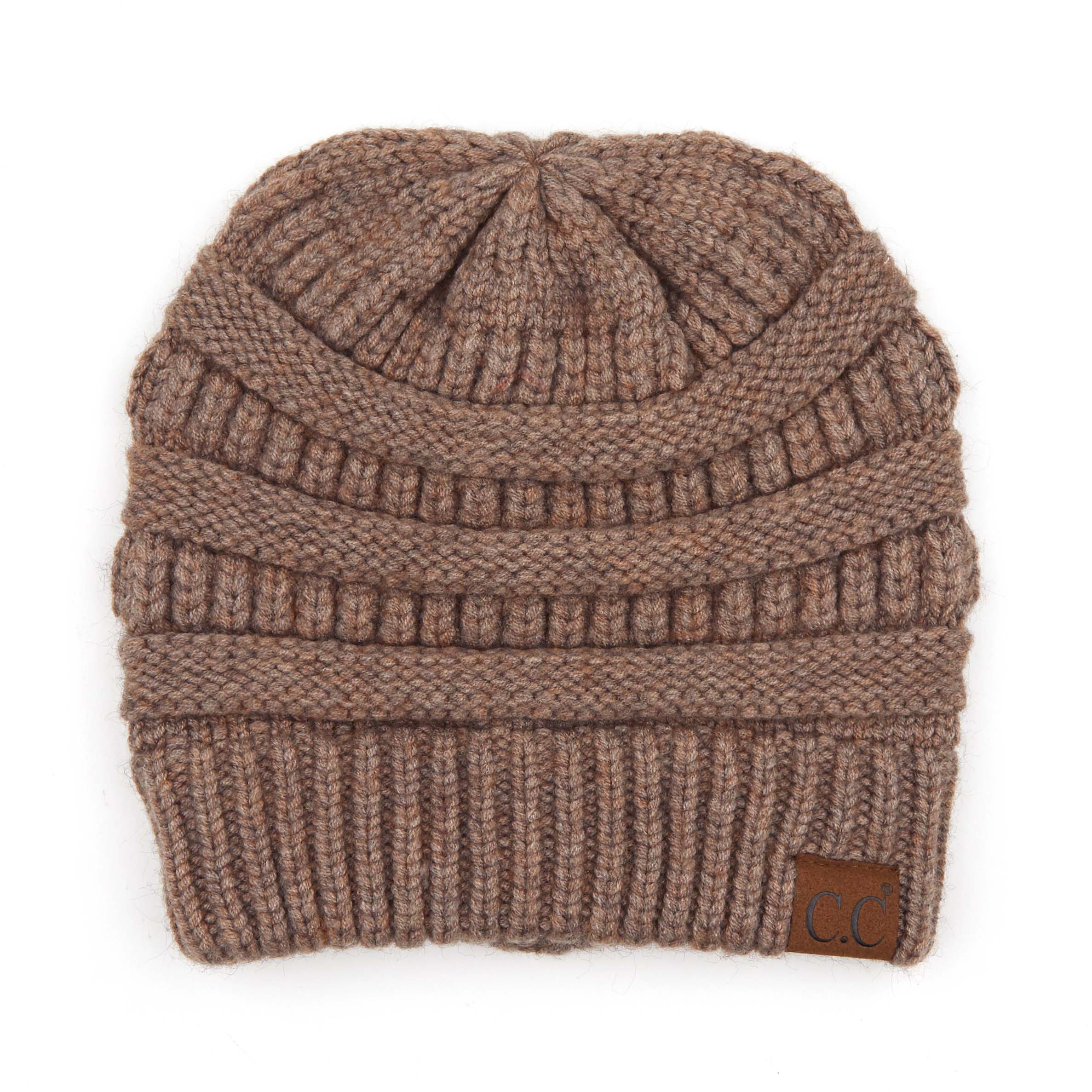 CC Snuggly Soft Yarn Beanie featuring a stylish cable knit design, made from soft yarn for warmth and comfort.