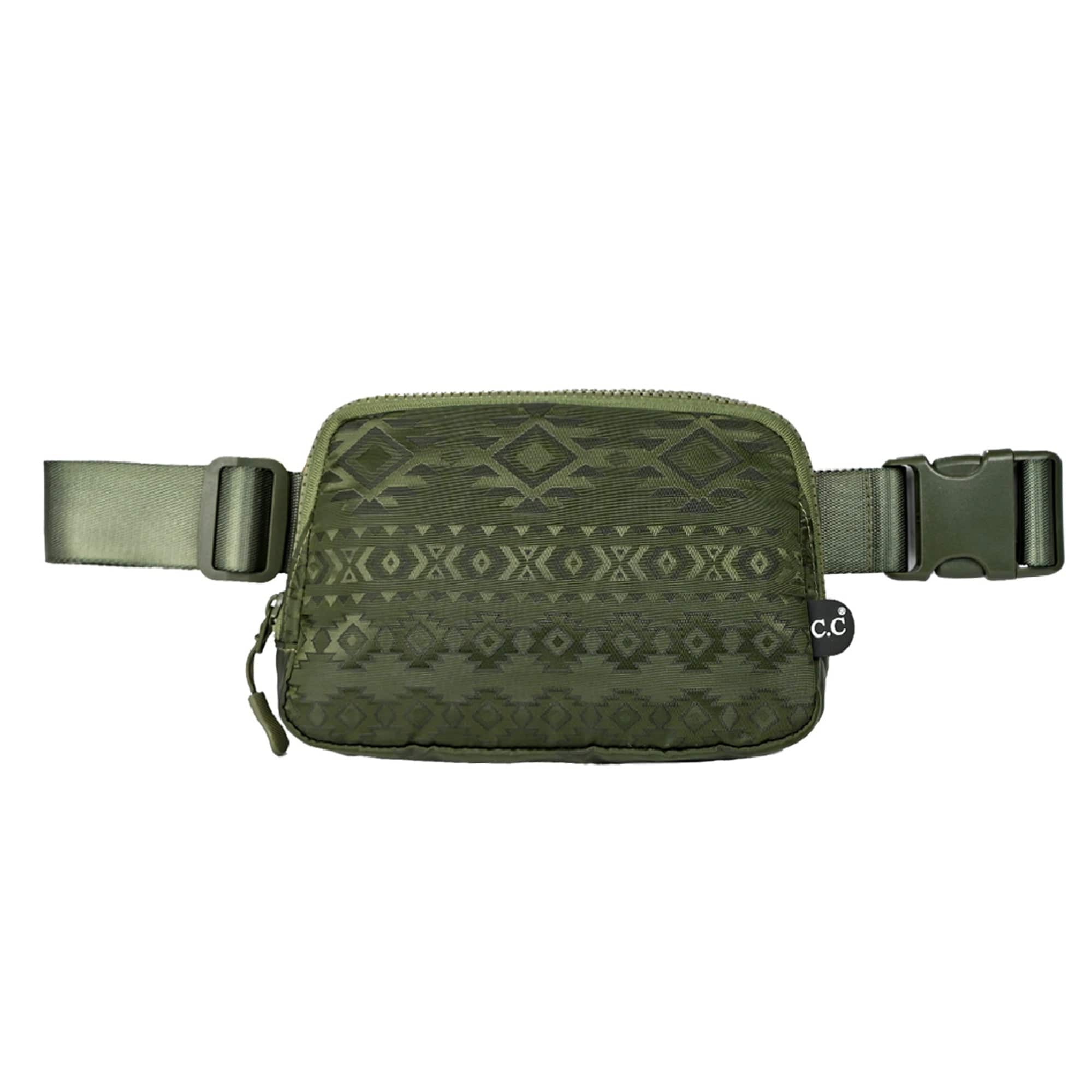 CC South Western Belt Bag Fanny Pack in vibrant South Western and Aztec prints, made from waterproof nylon with adjustable strap.