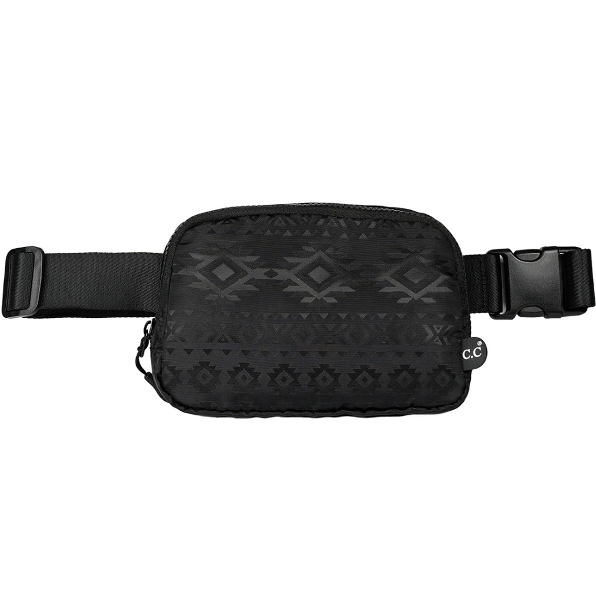 CC South Western Belt Bag Fanny Pack in vibrant South Western and Aztec prints, made from waterproof nylon with adjustable strap.