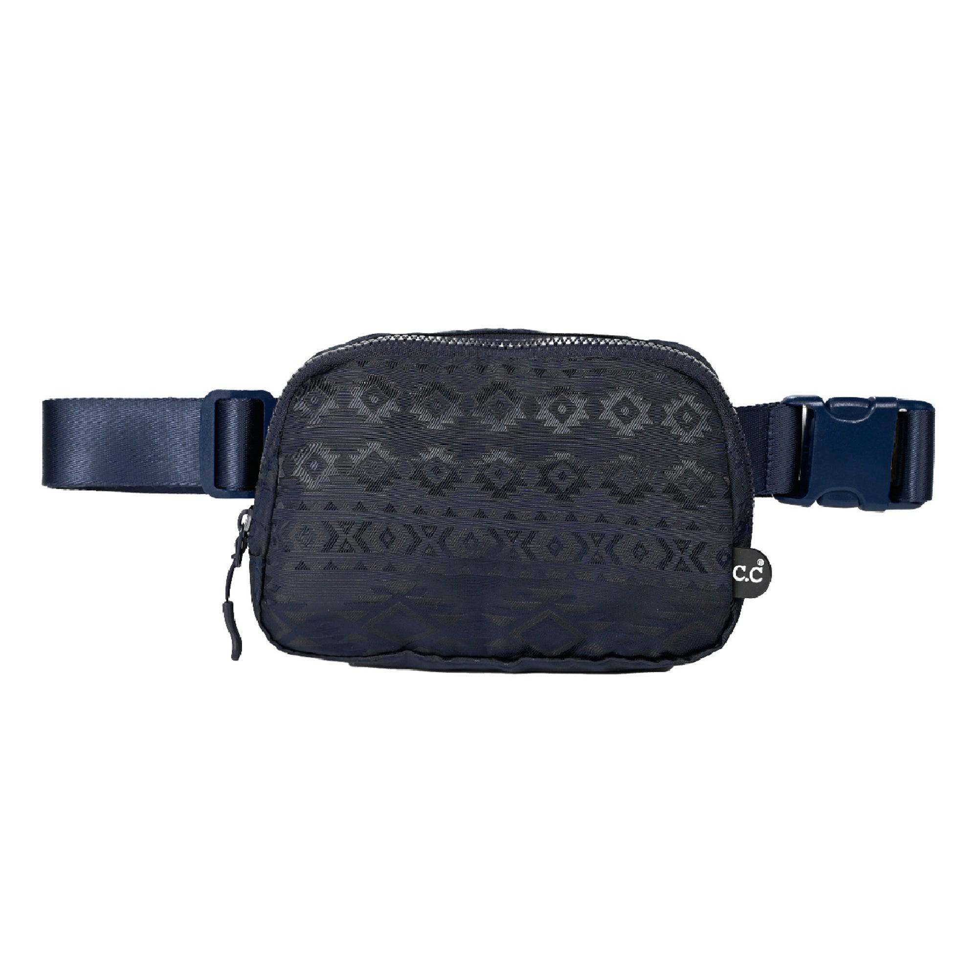 CC South Western Belt Bag Fanny Pack in vibrant South Western and Aztec prints, made from waterproof nylon with adjustable strap.