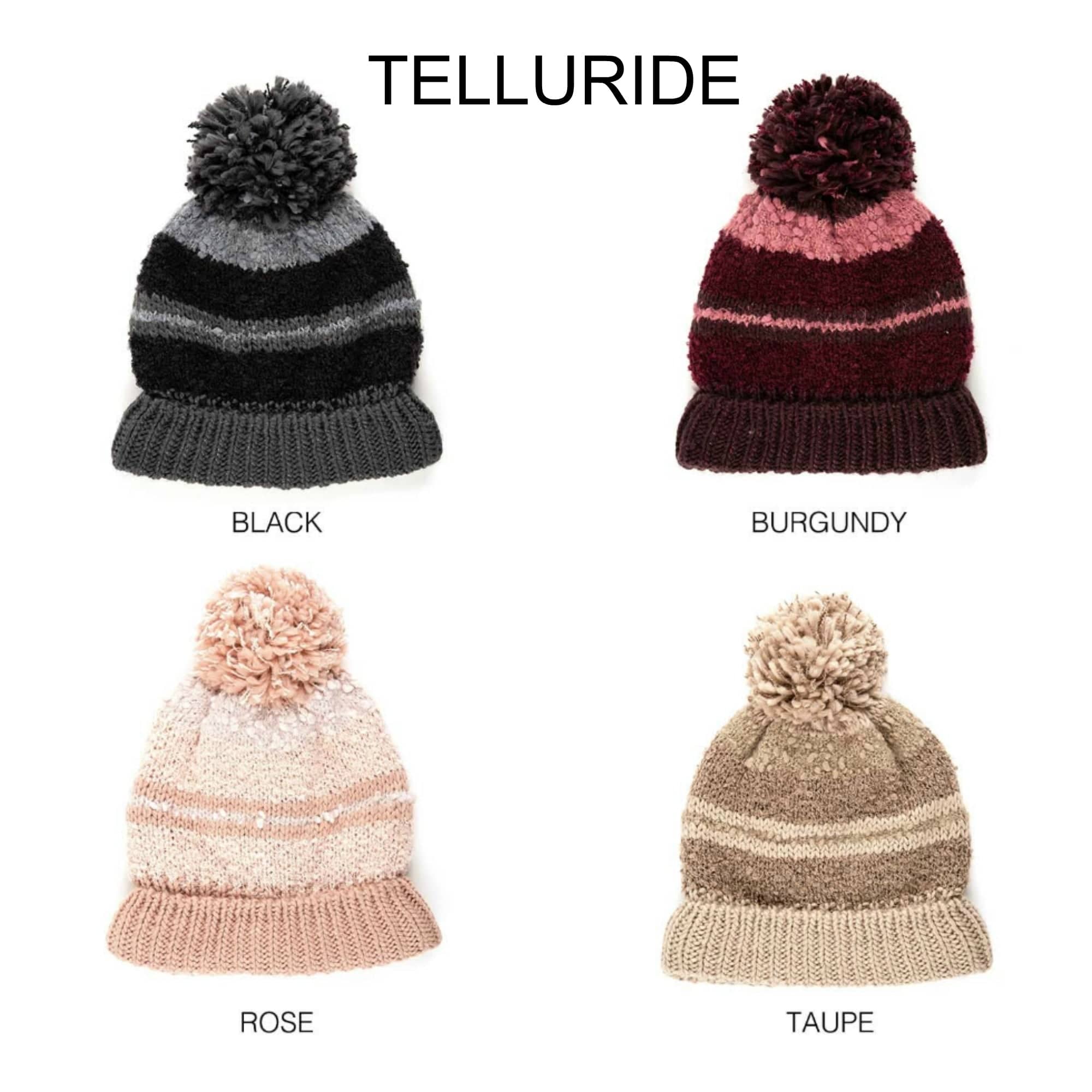 CC Telluride Trending Beanie featuring a yarn pom, fleece lining, and authentic C.C.® branding in a stylish design.