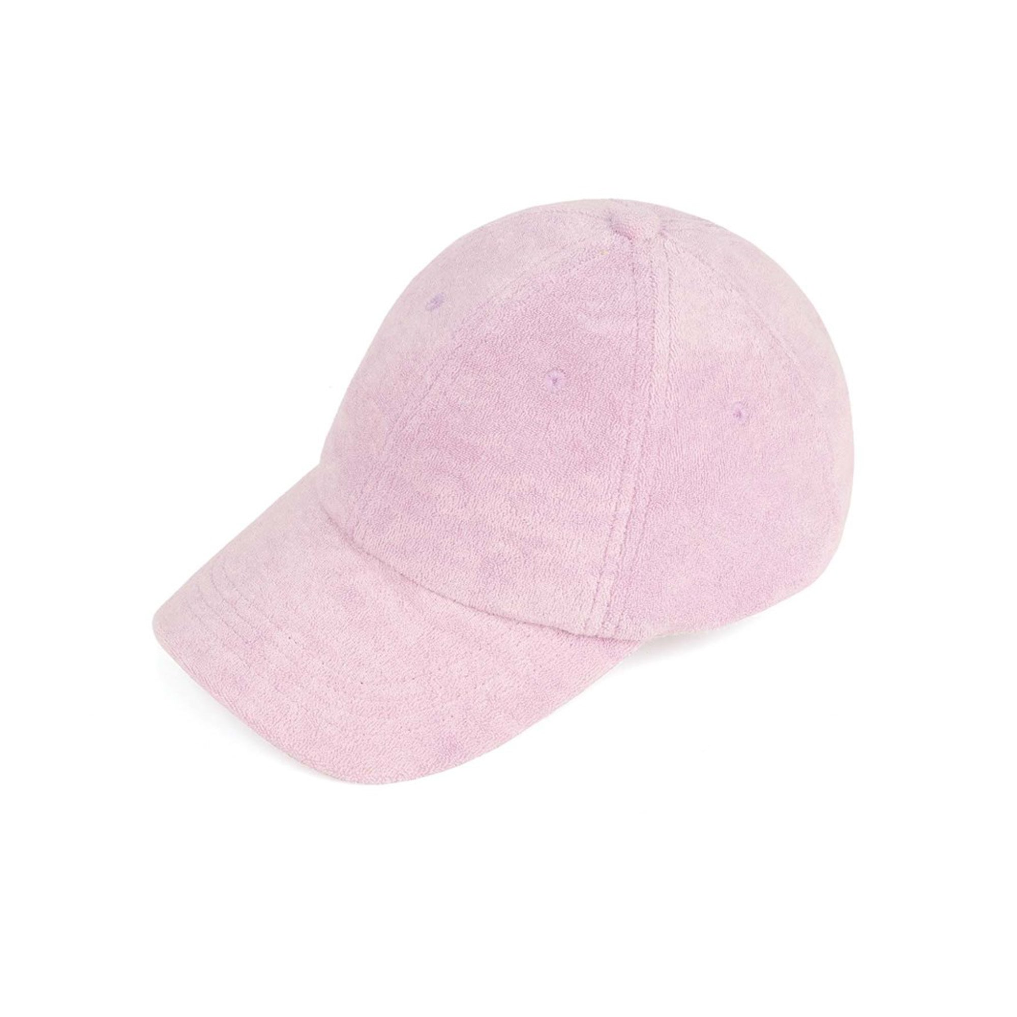 CC Terry Cloth Women Baseball Trucker Cap featuring a low ponytail opening, adjustable velcro back, and soft terry cloth material.