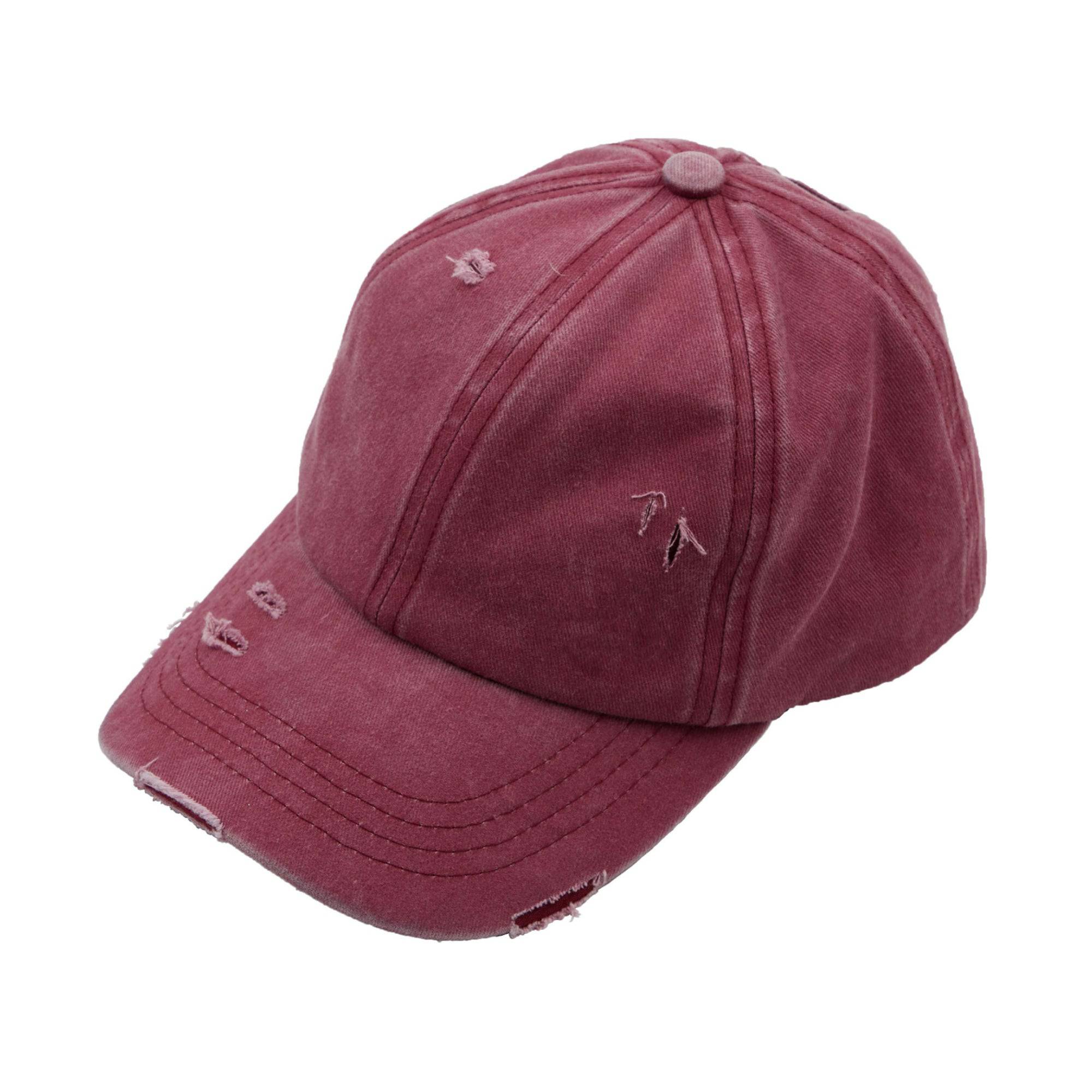 CC Three Level Pony Cap featuring adjustable velcro strap and three ponytail access levels, perfect for various hairstyles.