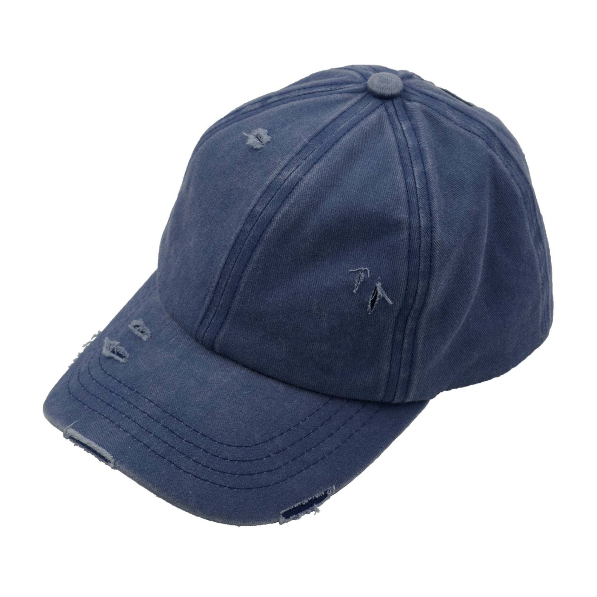 CC Three Level Pony Cap featuring adjustable velcro strap and three ponytail access levels, perfect for various hairstyles.