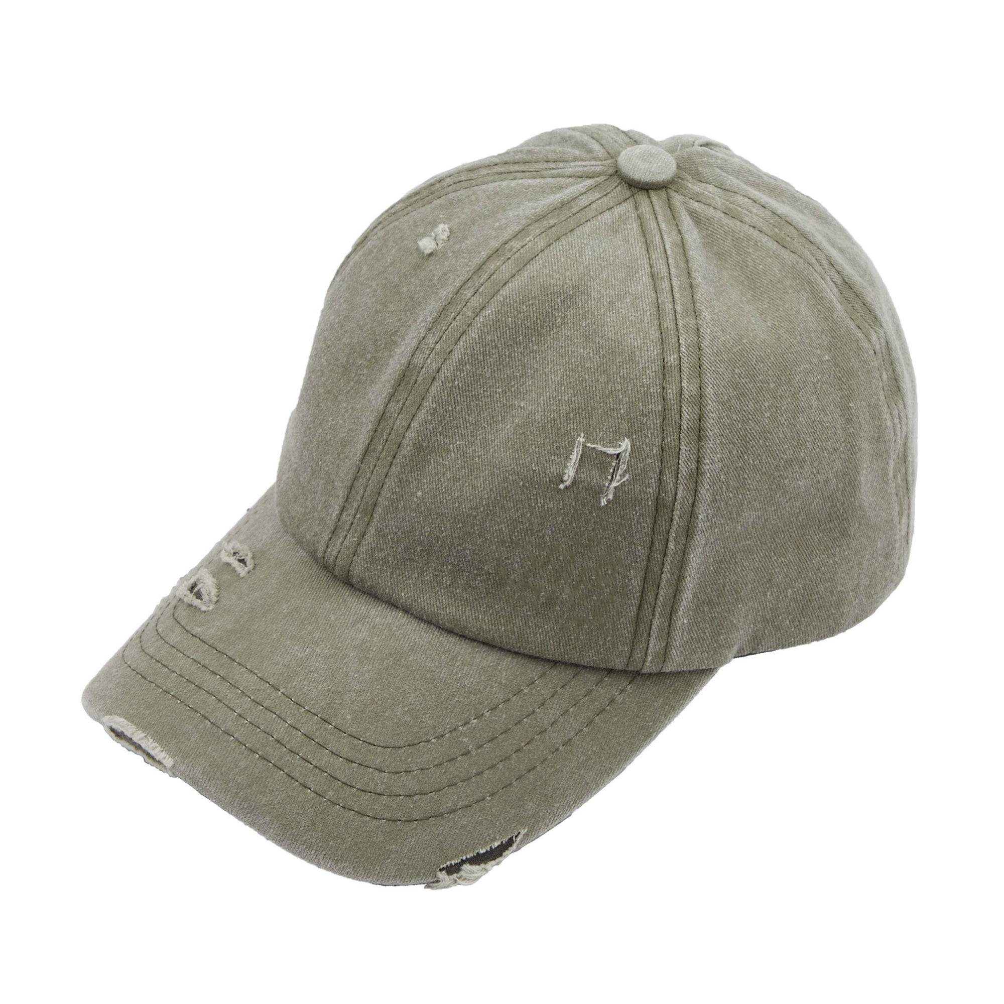 CC Three Level Pony Cap featuring adjustable velcro strap and three ponytail access levels, perfect for various hairstyles.