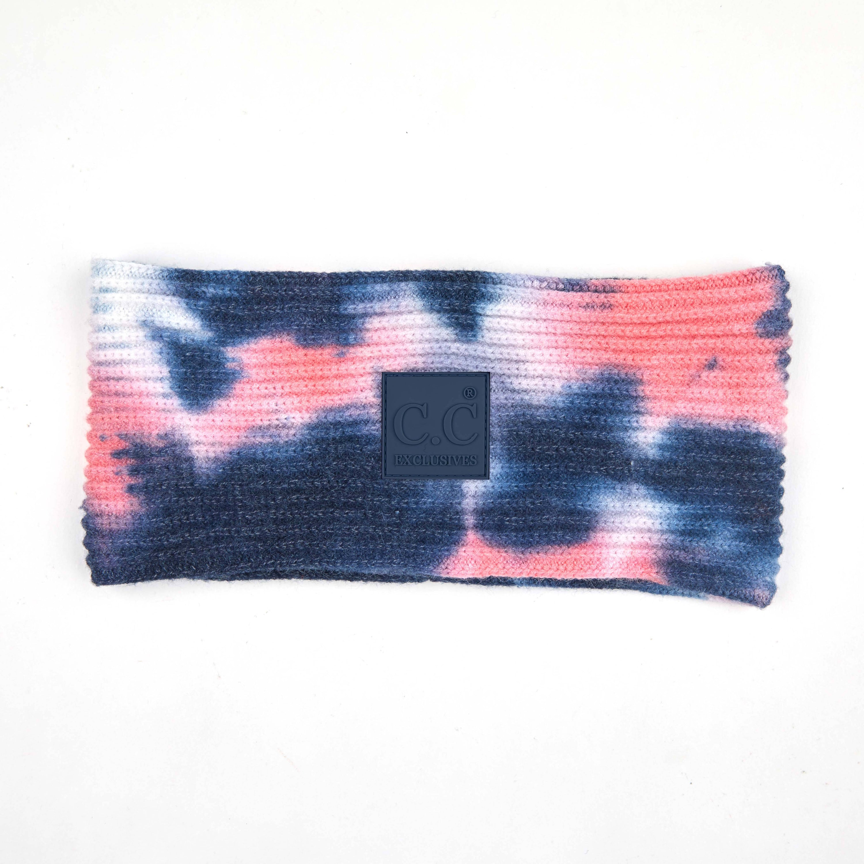 Colorful CC Tie Dye Head Wrap showcasing unique patterns and soft fabric, perfect for stylish ear coverage.