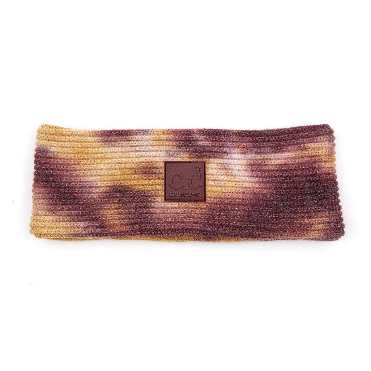 Colorful CC Tie Dye Head Wrap showcasing unique patterns and soft fabric, perfect for stylish ear coverage.