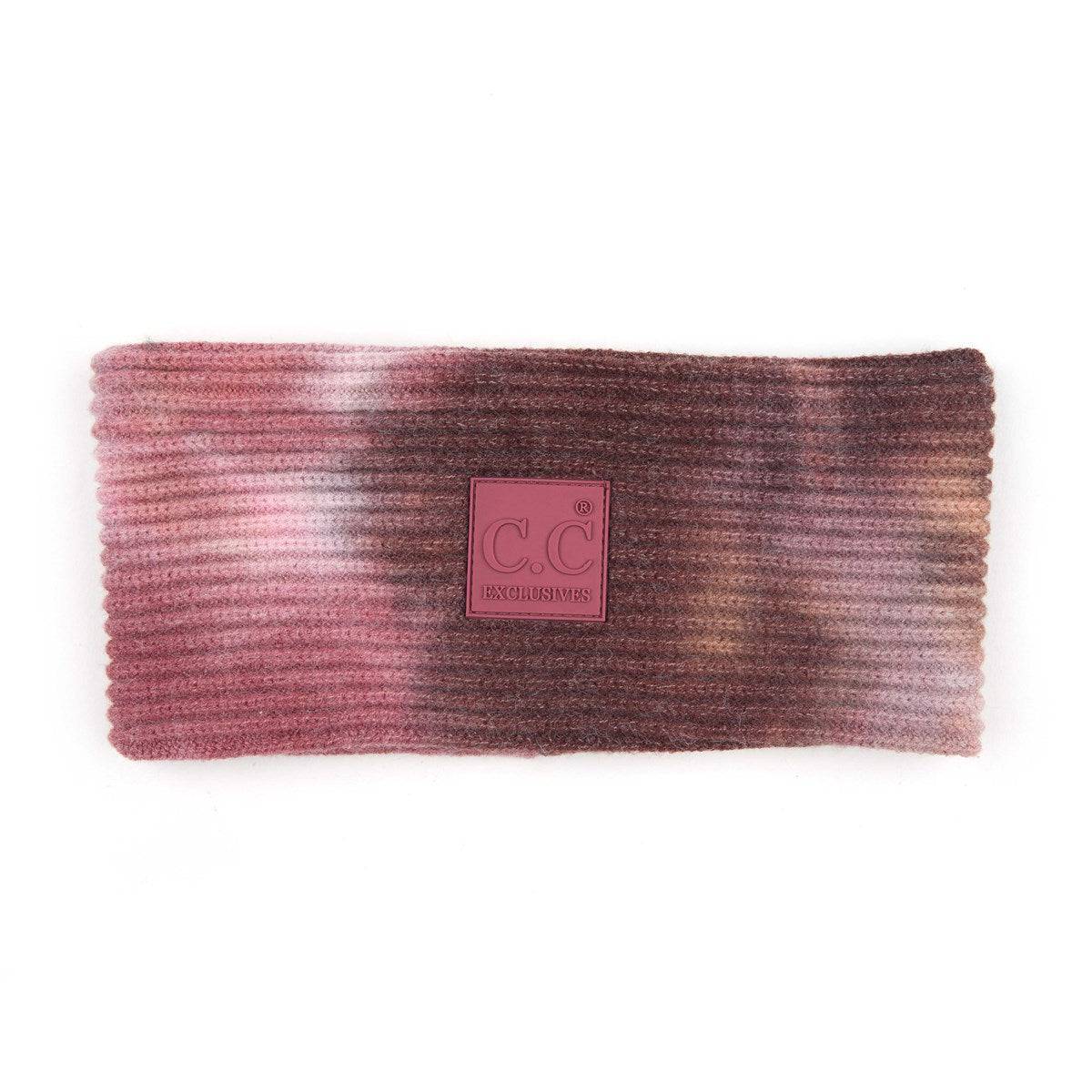 Colorful CC Tie Dye Head Wrap showcasing unique patterns and soft fabric, perfect for stylish ear coverage.