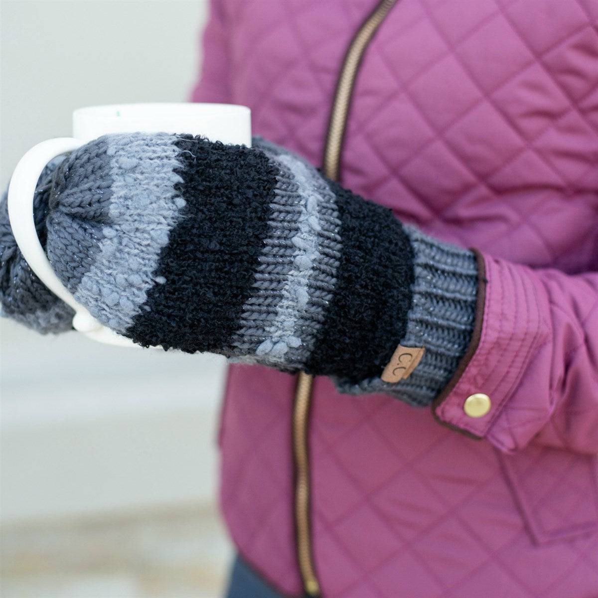 CC Touchscreen Trending Mitten in various colors with a soft fleece lining and thumb slit for touchscreen access.