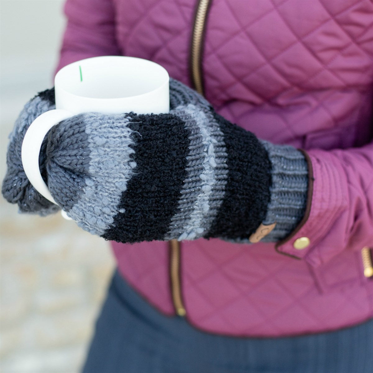 CC Touchscreen Trending Mitten in various colors with a soft fleece lining and thumb slit for touchscreen access.