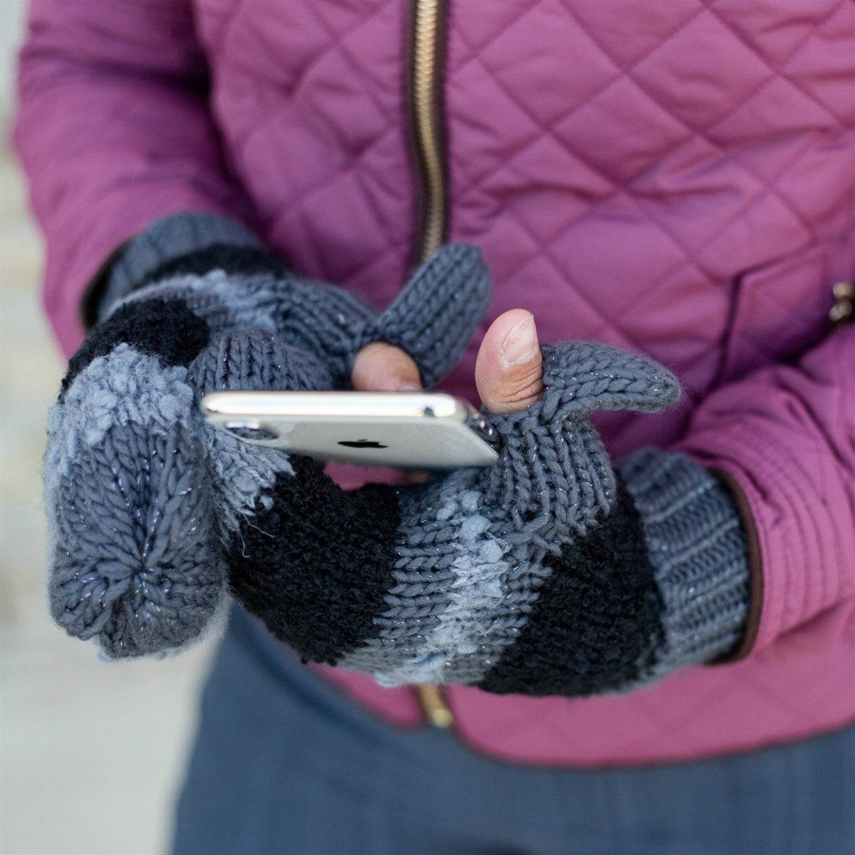 CC Touchscreen Trending Mitten in various colors with a soft fleece lining and thumb slit for touchscreen access.