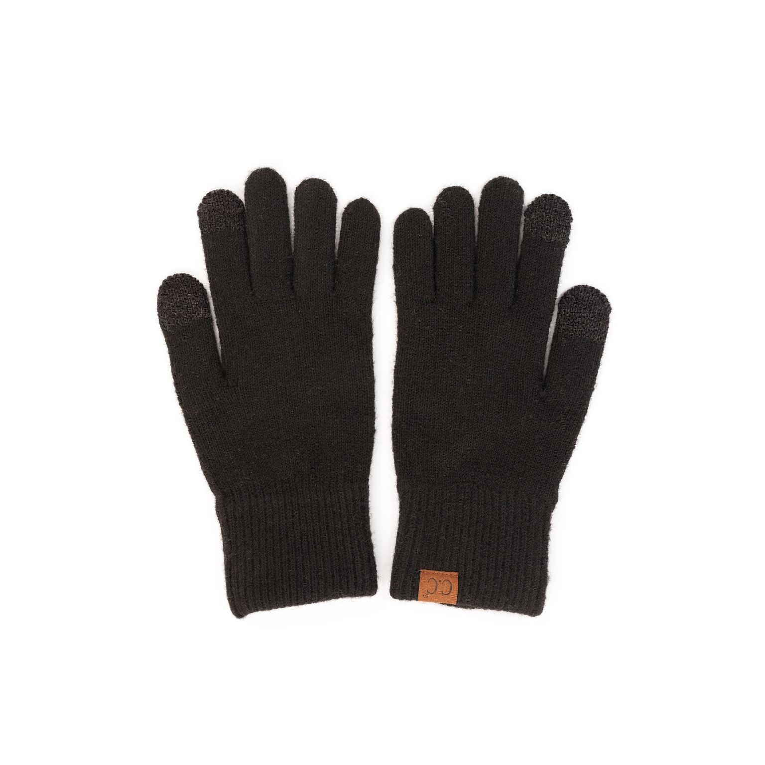 CC Ultra Soft Tech-Touch Gloves in various colors, showcasing their soft texture and tech-touch fingertips.