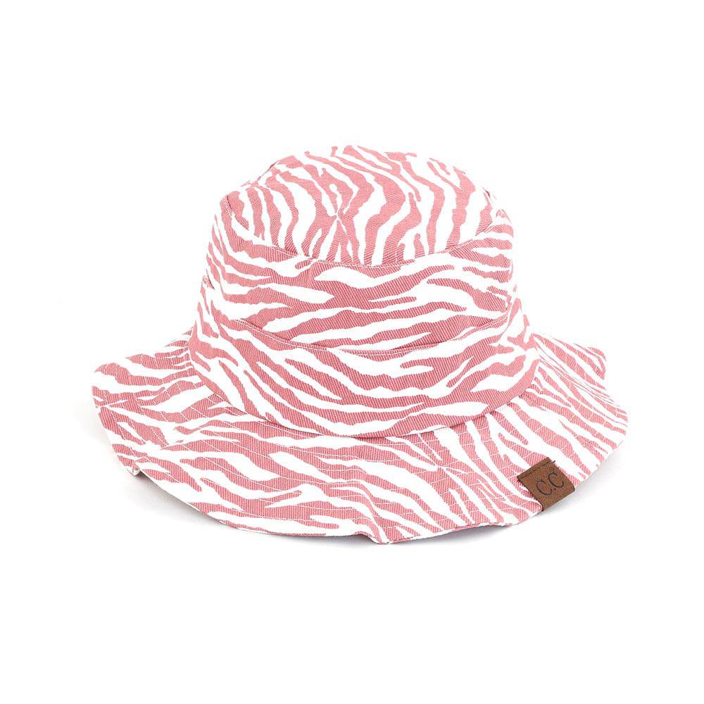 CC Zebra Bucket Hat featuring an adorable zebra pattern, designed for sun protection and travel convenience.