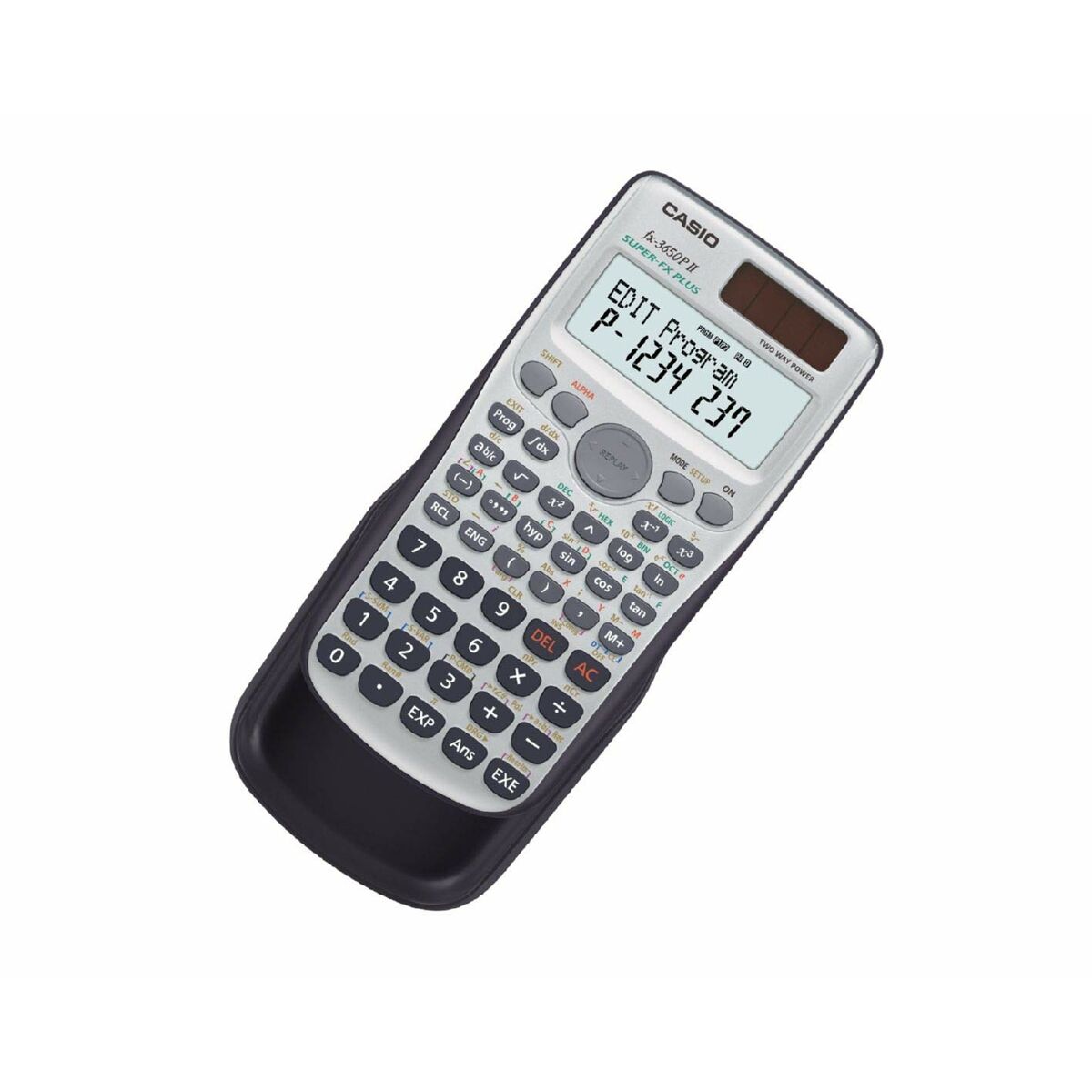 Casio scientific calculator in black.