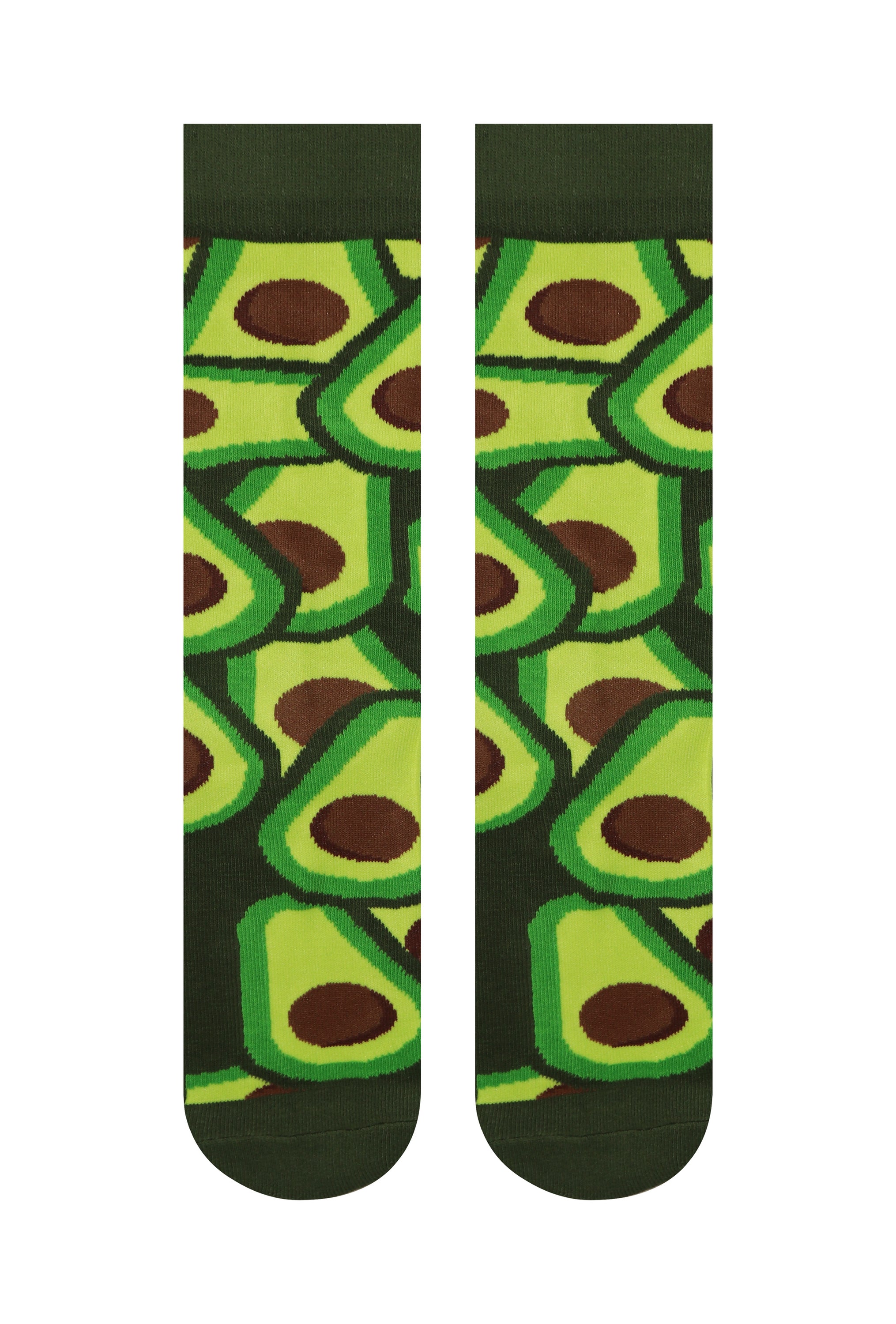 California Avocado Crew Socks featuring vibrant avocado prints, perfect for food lovers.