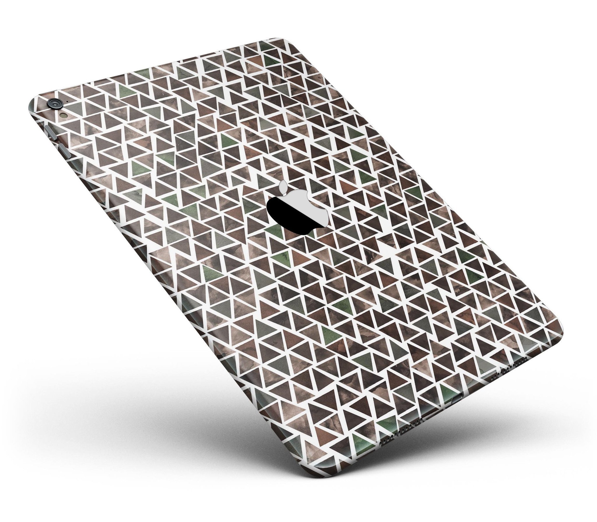 Camo Watercolor Triangle Pattern Full Body Skin for iPad Pro, showcasing vibrant colors and a sleek design.