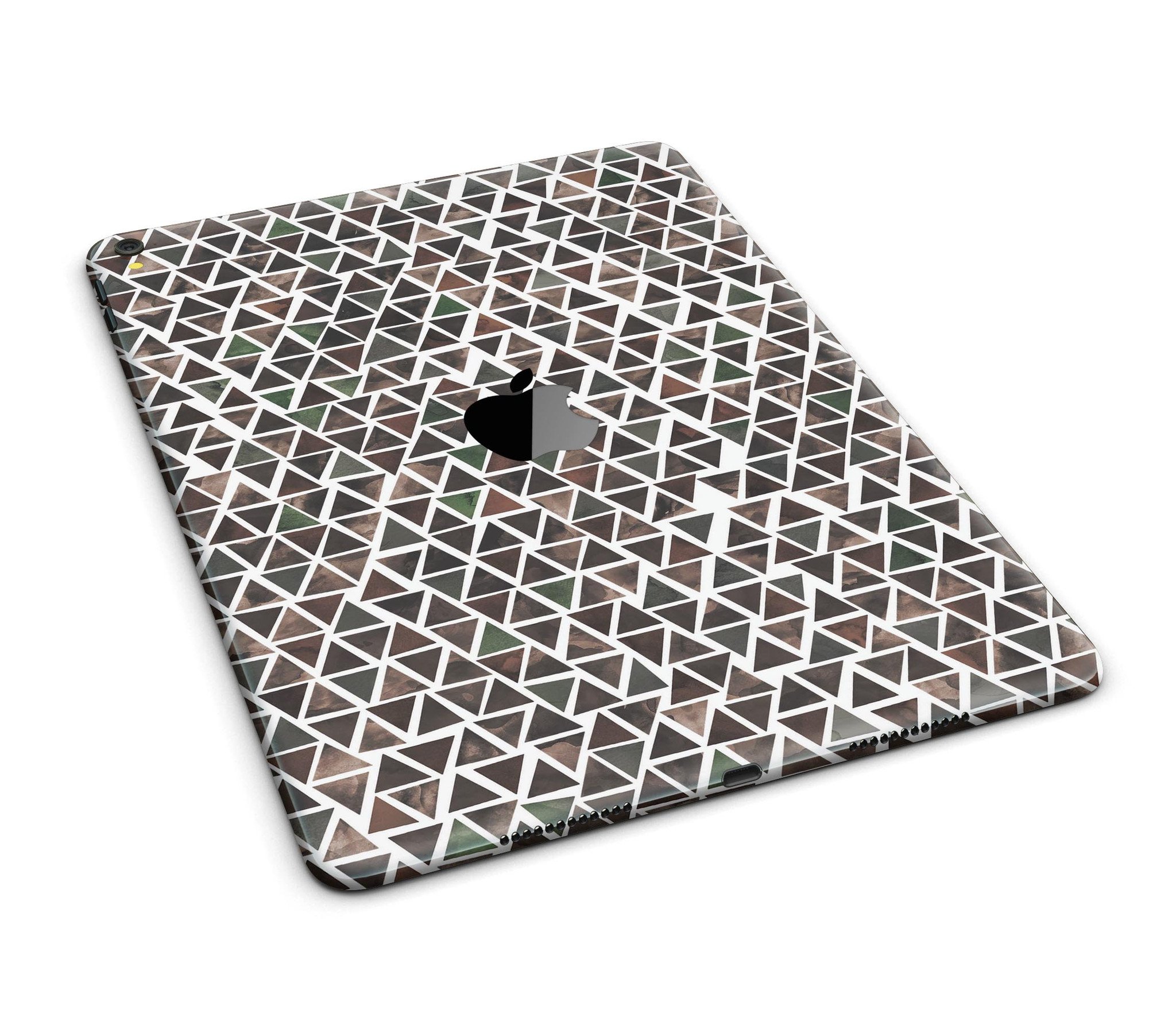 Camo Watercolor Triangle Pattern Full Body Skin for iPad Pro, showcasing vibrant colors and a sleek design.