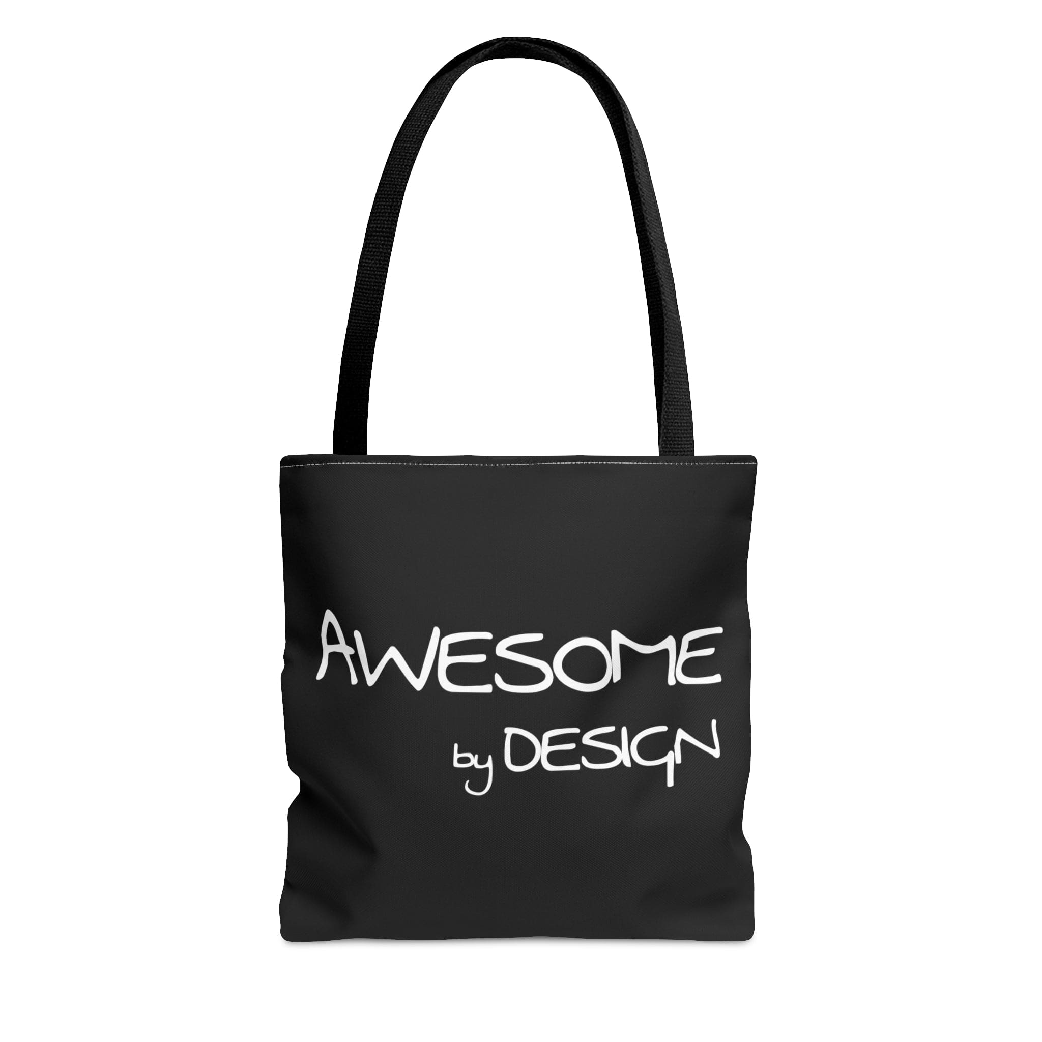 Canvas Tote Bag Awesome by Design featuring a unique white print and black cotton handles, perfect for everyday use.