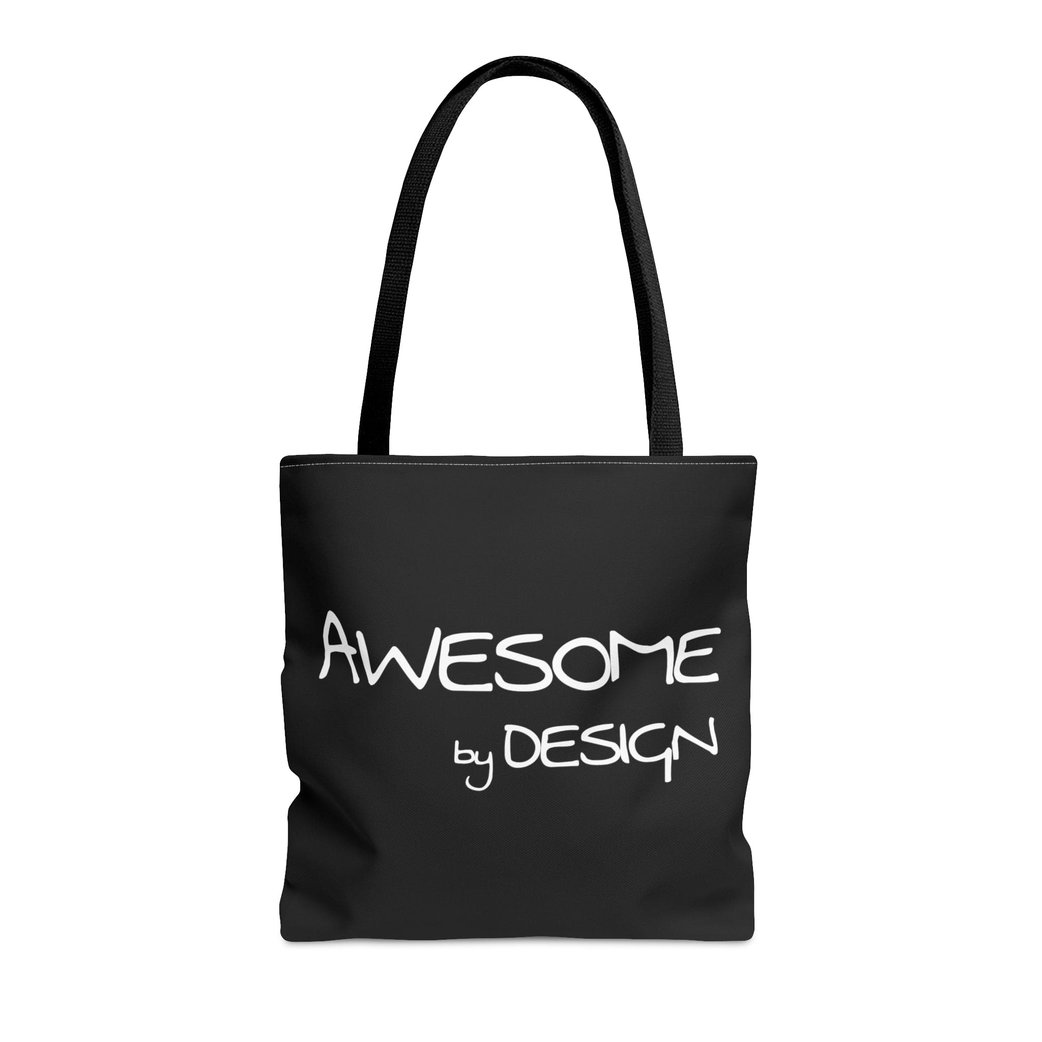 Canvas Tote Bag Awesome by Design featuring a unique white print and black cotton handles, perfect for everyday use.