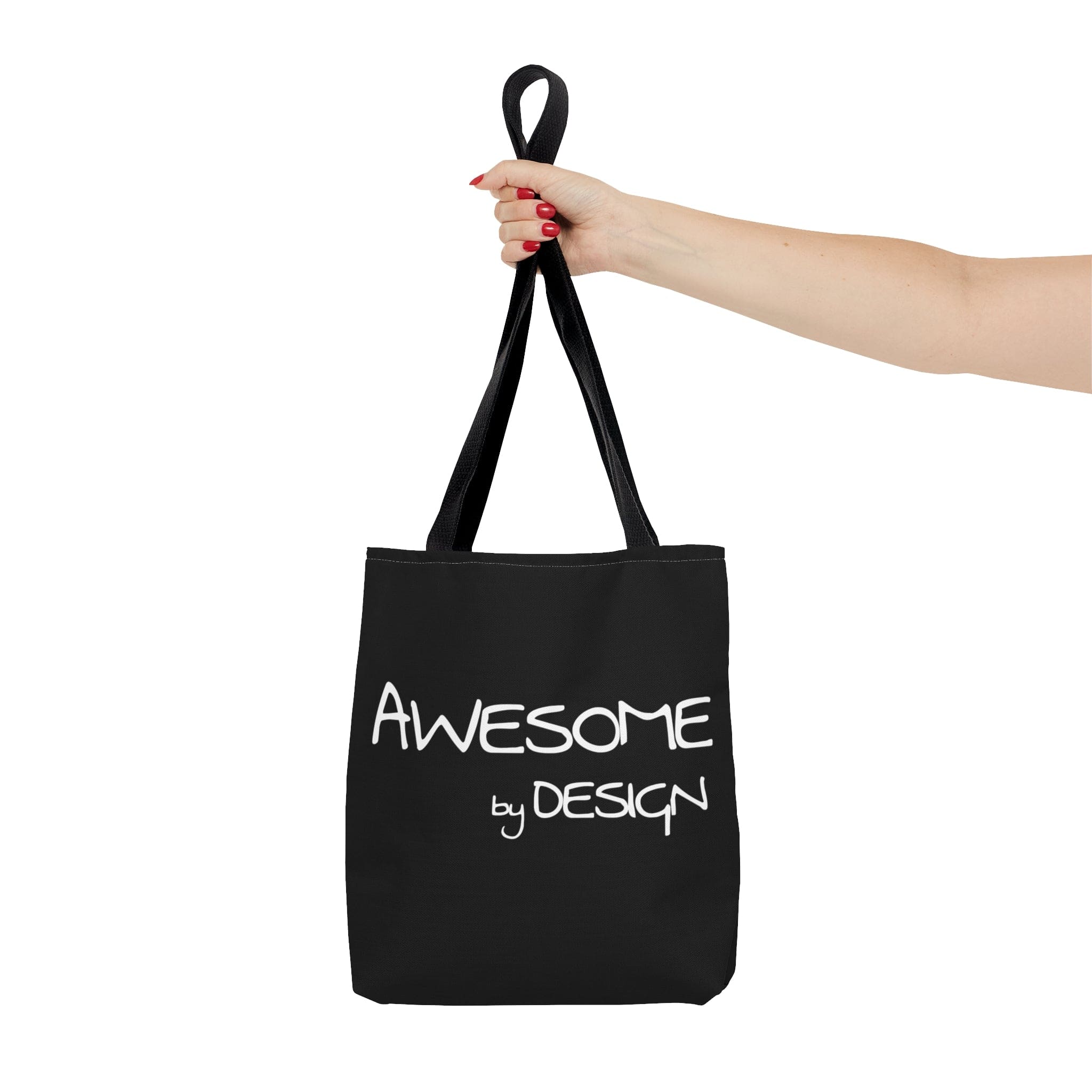 Canvas Tote Bag Awesome by Design featuring a unique white print and black cotton handles, perfect for everyday use.