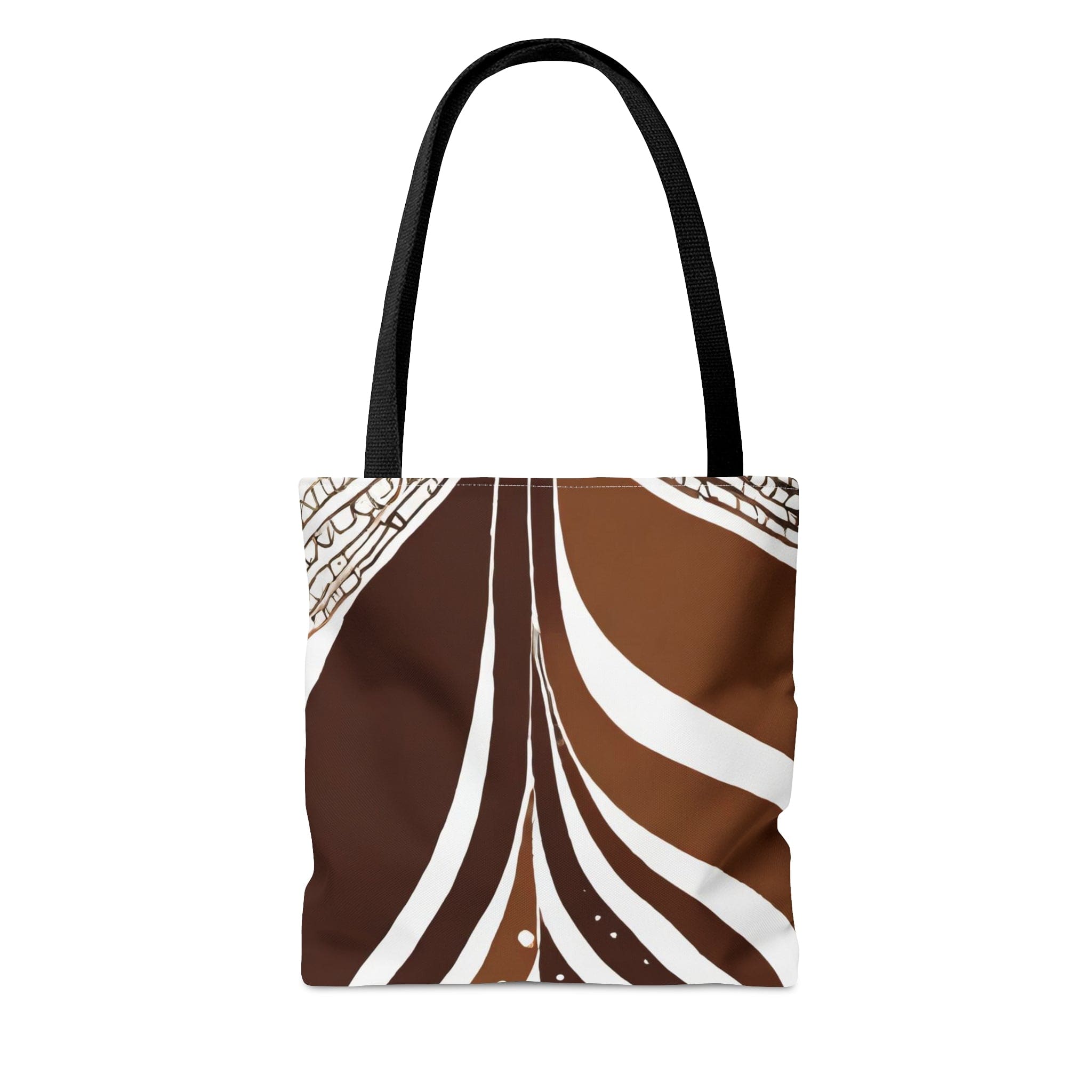 Floral brown line art print canvas tote bag with black cotton handles, showcasing a unique design for personal expression.