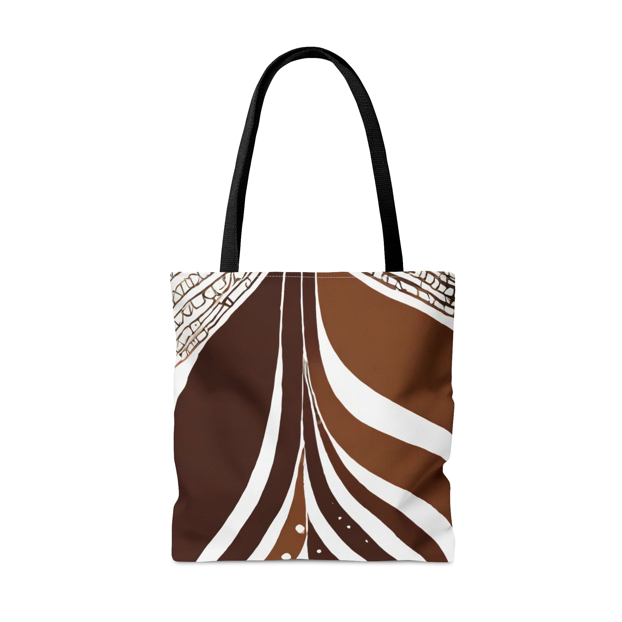 Floral brown line art print canvas tote bag with black cotton handles, showcasing a unique design for personal expression.