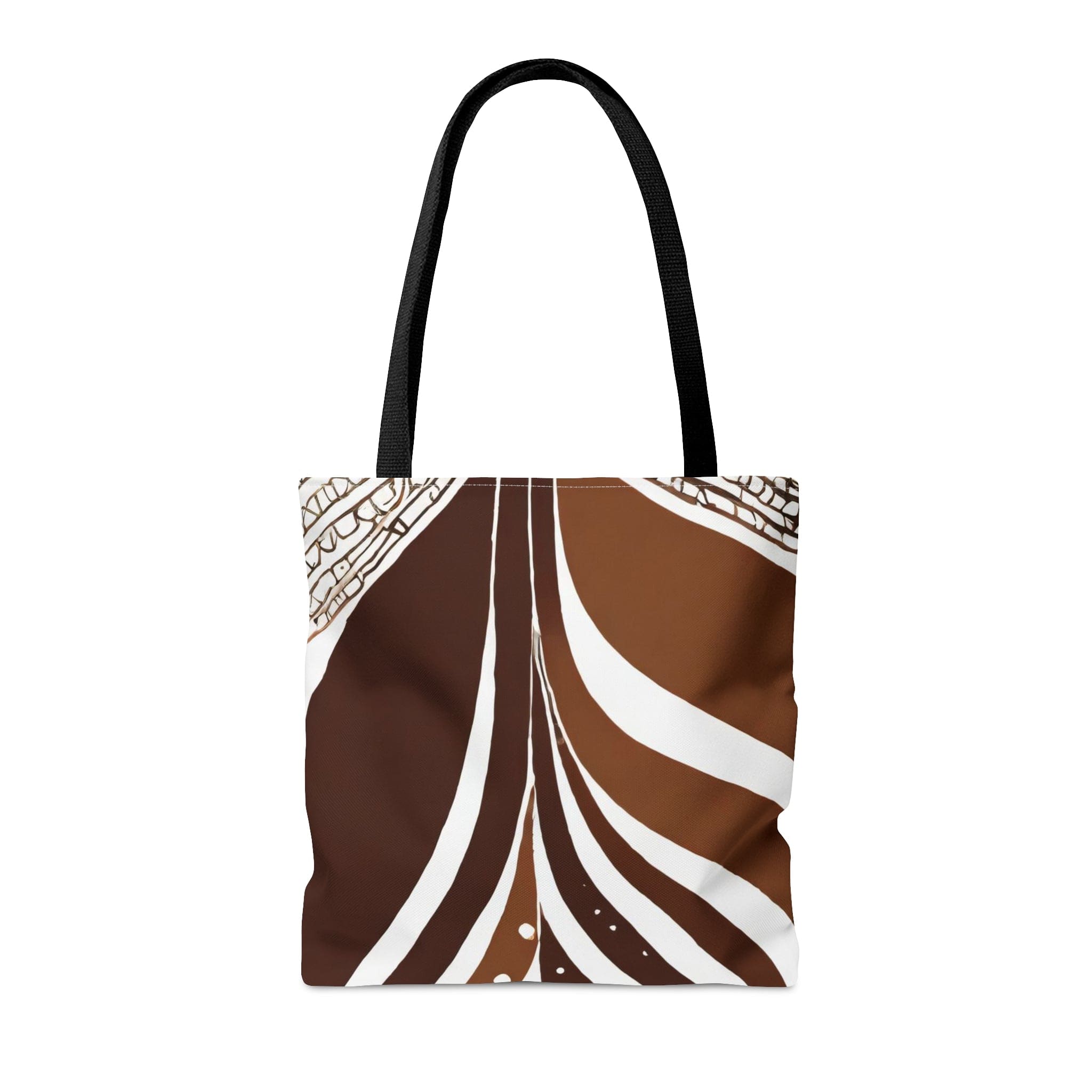 Floral brown line art print canvas tote bag with black cotton handles, showcasing a unique design for personal expression.