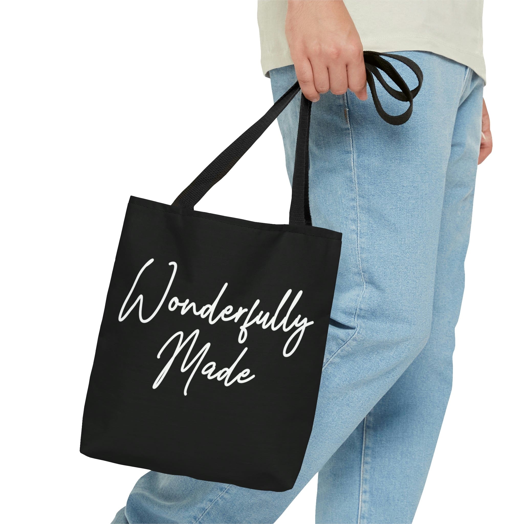 Stylish Canvas Tote Bag with black cotton handles and lining, perfect for any occasion.