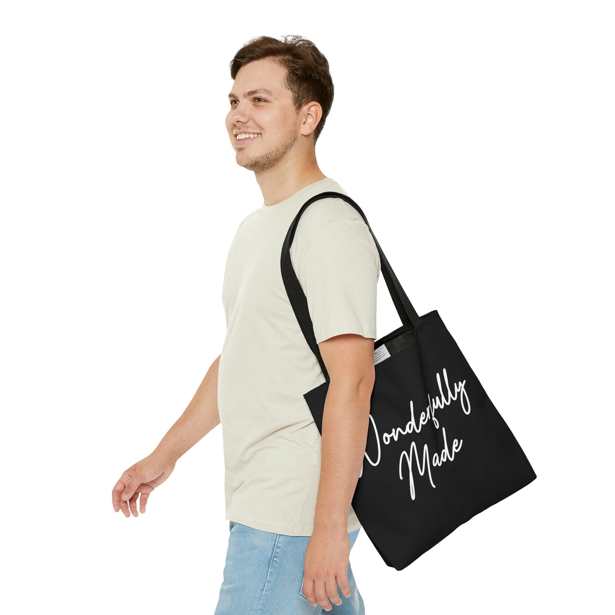 Stylish Canvas Tote Bag with black cotton handles and lining, perfect for any occasion.