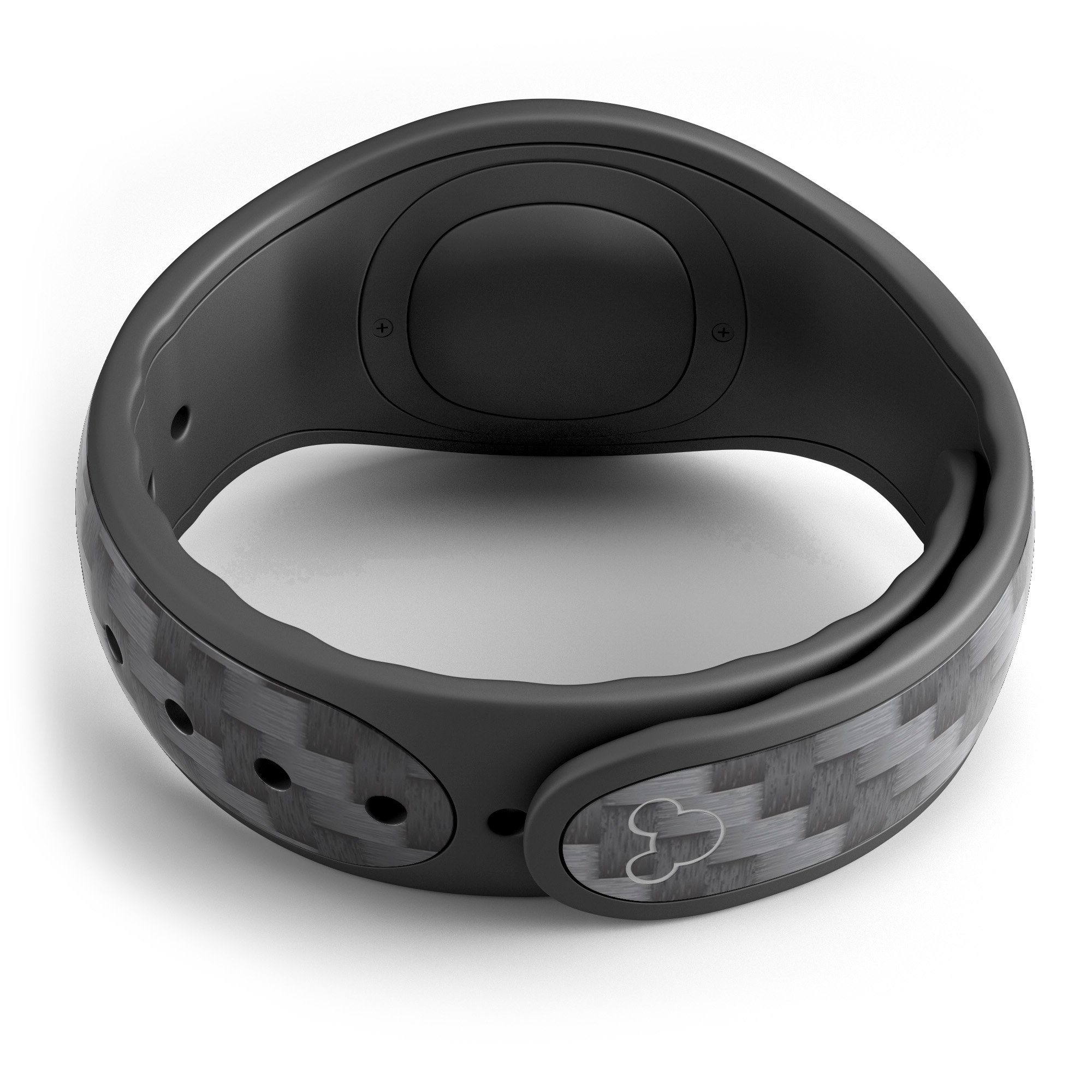 Carbon Fiber Texture Decal Skin Wrap Kit for Disney Magic Band, showcasing a sleek design and high-quality finish.