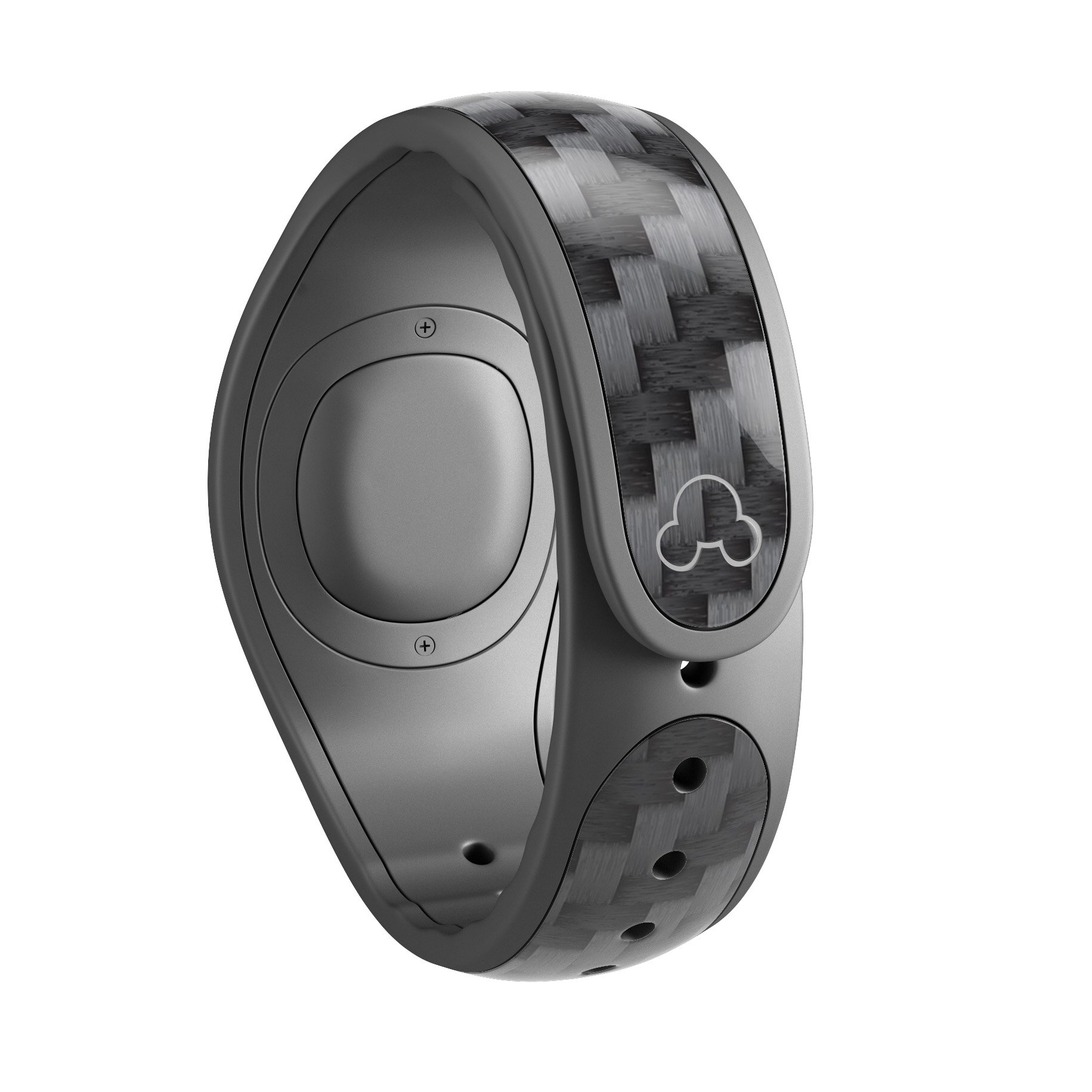 Carbon Fiber Texture Decal Skin Wrap Kit for Disney Magic Band, showcasing a sleek design and high-quality finish.