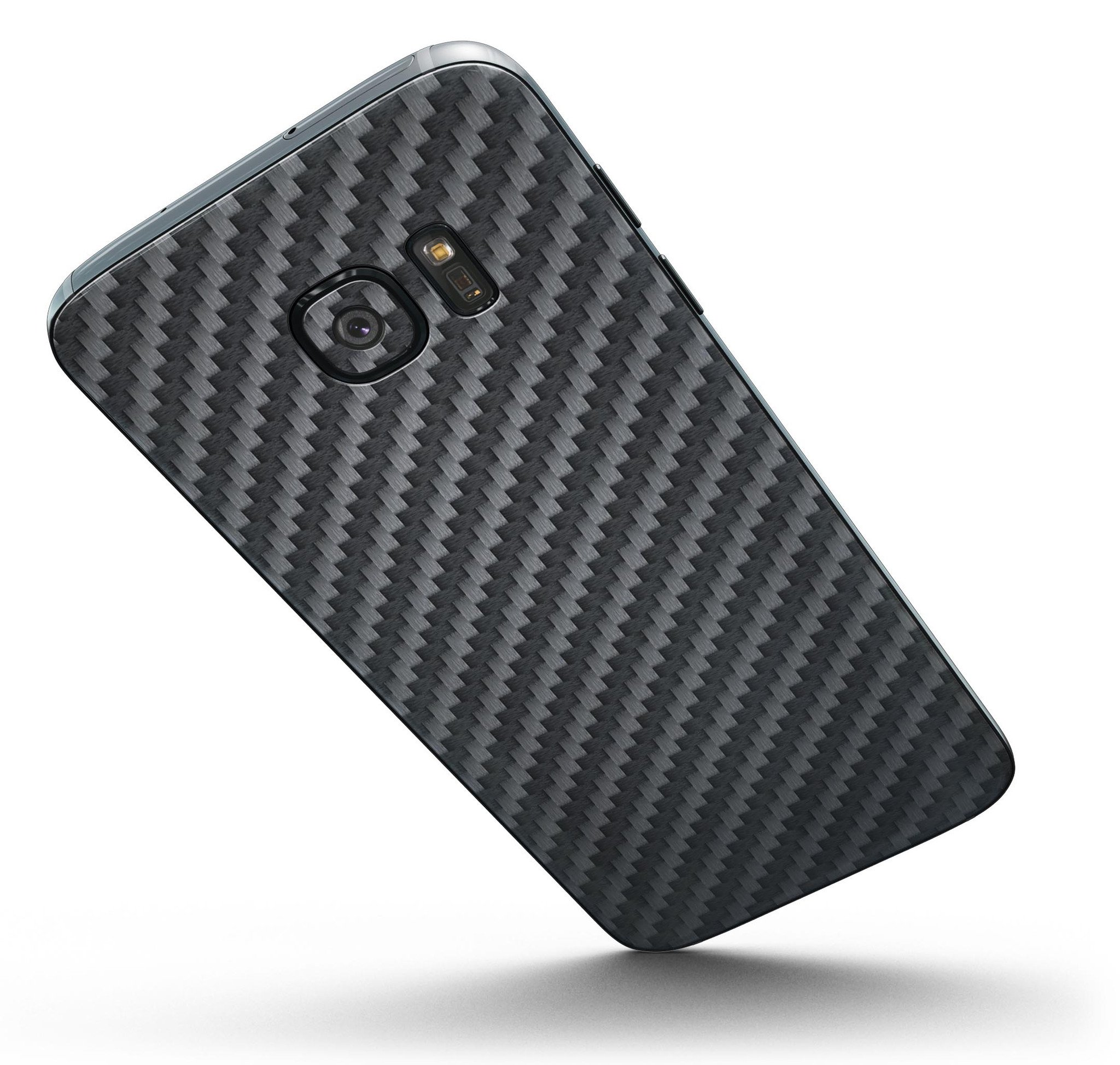 Carbon Fiber Texture Full Body Skin-Kit for Samsung Galaxy S7 and S7 Edge, showcasing sleek design and premium vinyl material.