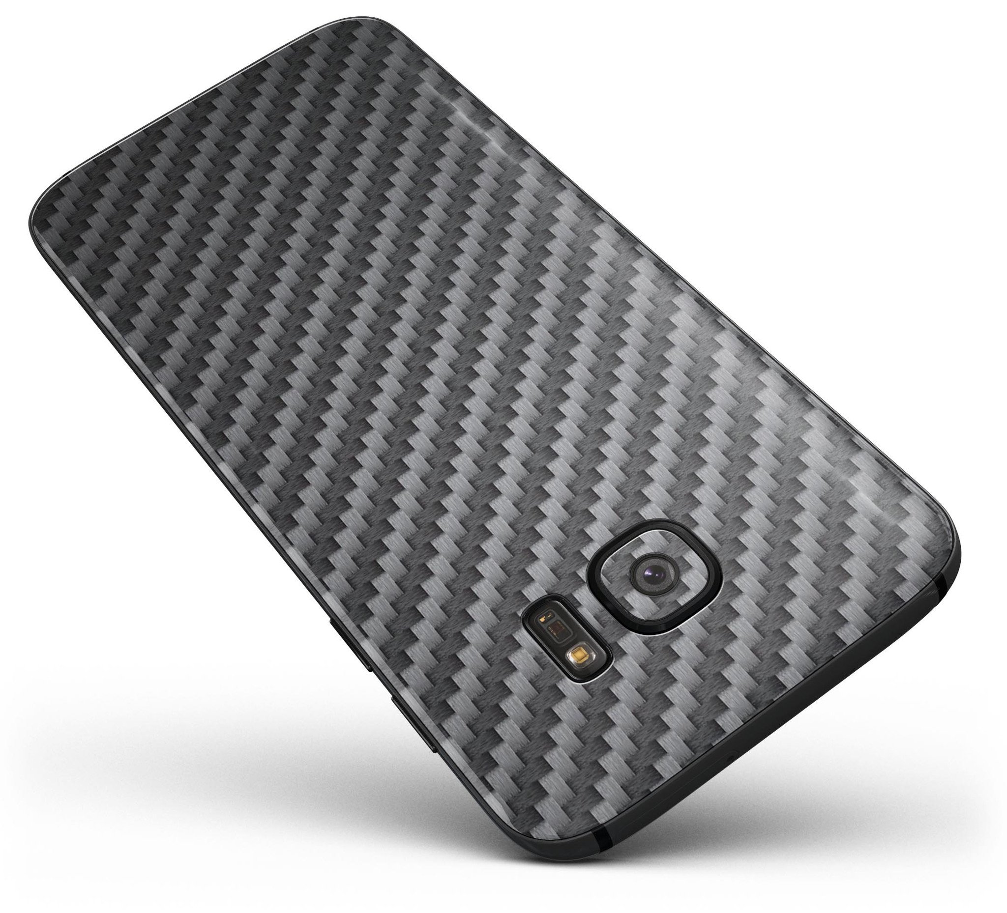 Carbon Fiber Texture Full Body Skin-Kit for Samsung Galaxy S7 and S7 Edge, showcasing sleek design and premium vinyl material.