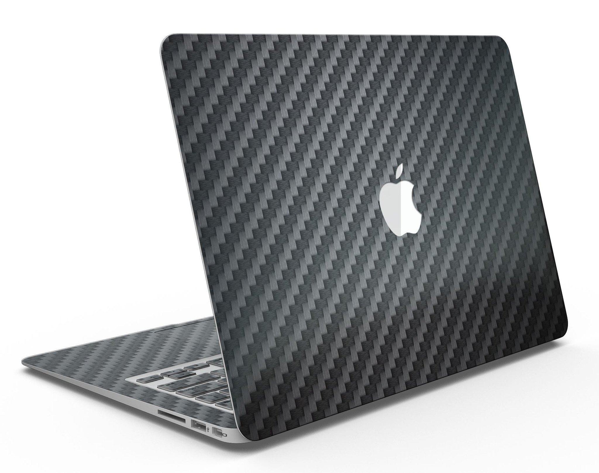 Carbon Fiber Texture Skin Kit for MacBook Air, showcasing a sleek design and premium vinyl material.