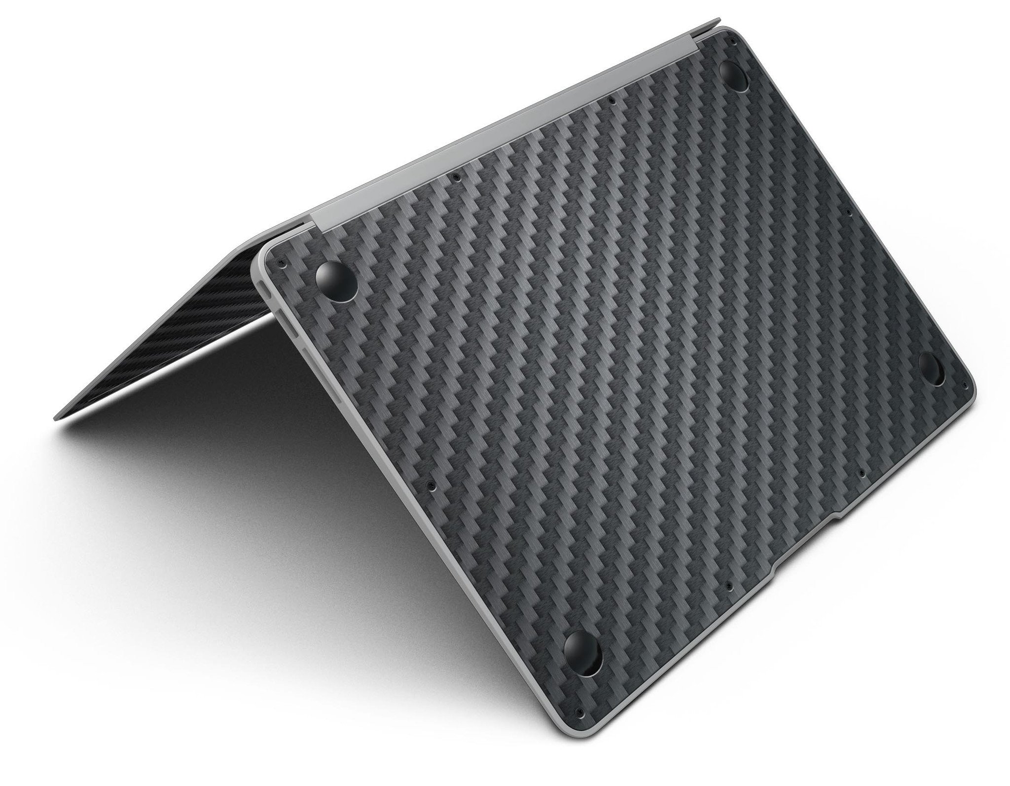 Carbon Fiber Texture Skin Kit for MacBook Air, showcasing a sleek design and premium vinyl material.