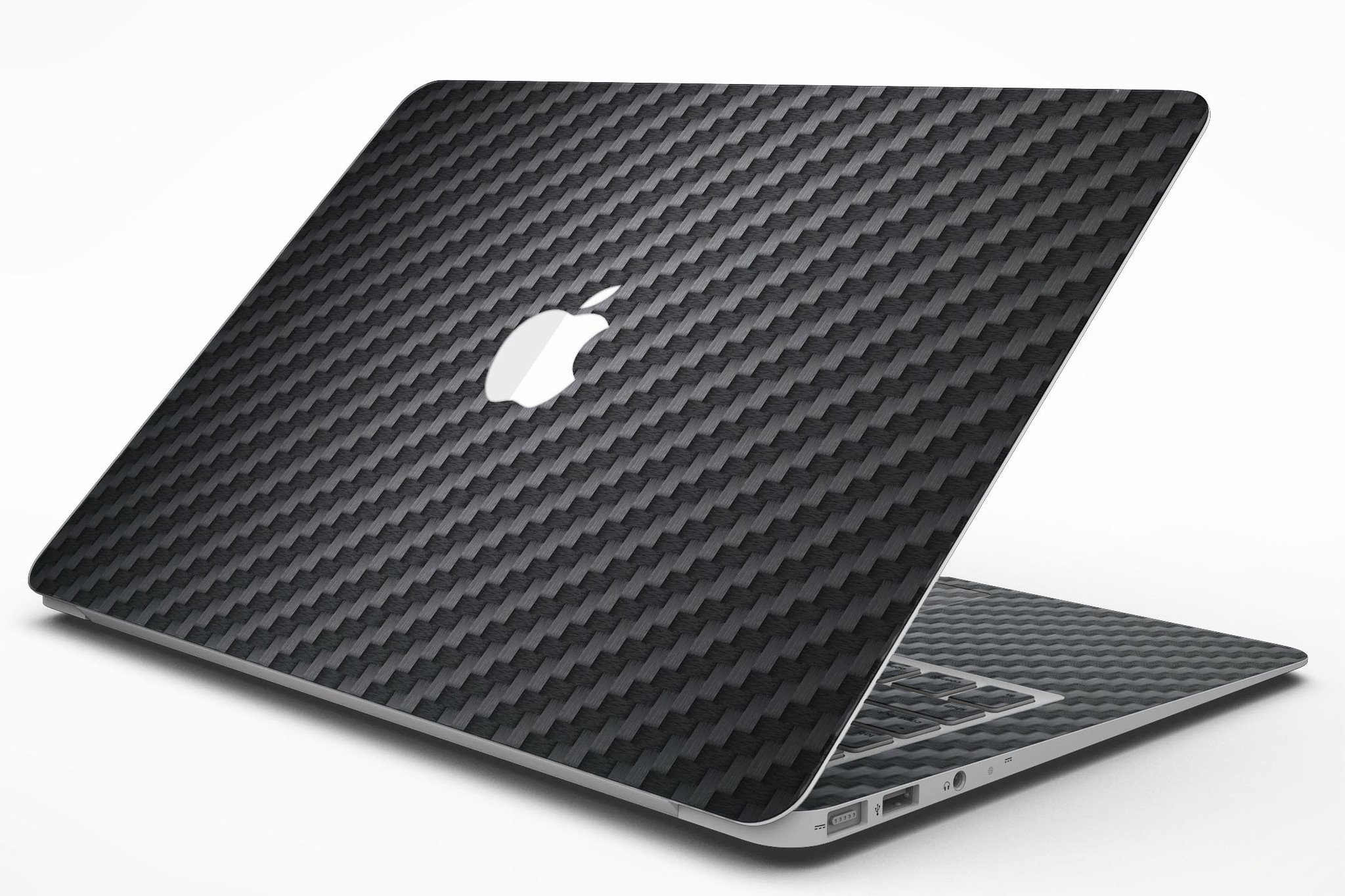 Carbon Fiber Texture Skin Kit for MacBook Air, showcasing a sleek design and premium vinyl material.