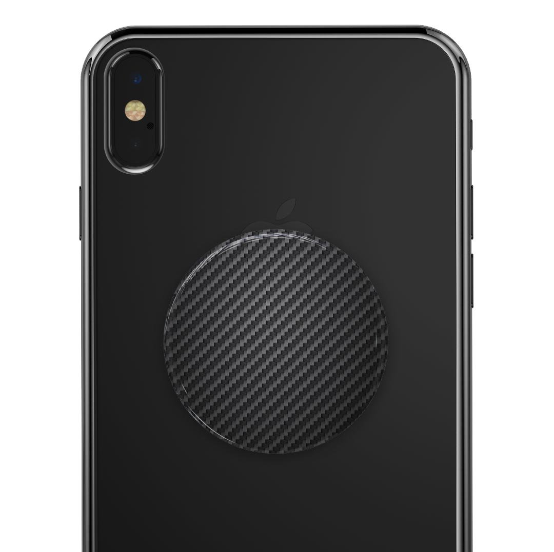 Carbon Fiber Texture Skin Kit for PopSockets, showcasing a sleek design and premium vinyl material.