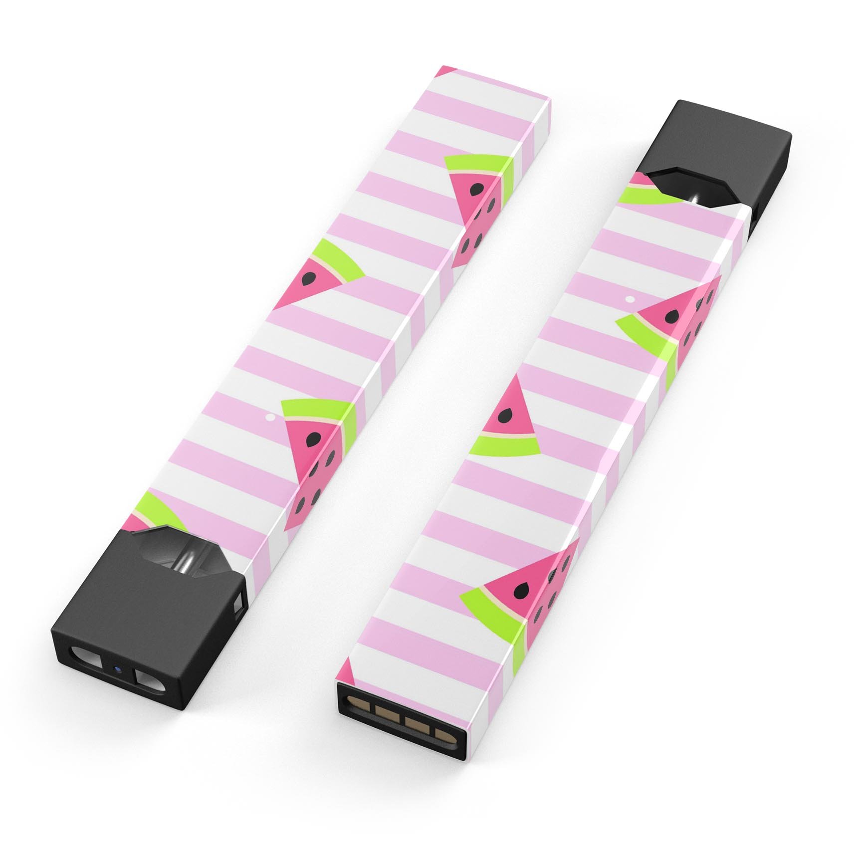 Cartoon Watermelon skin-wrap for JUUL device, featuring vibrant colors and stripes design.