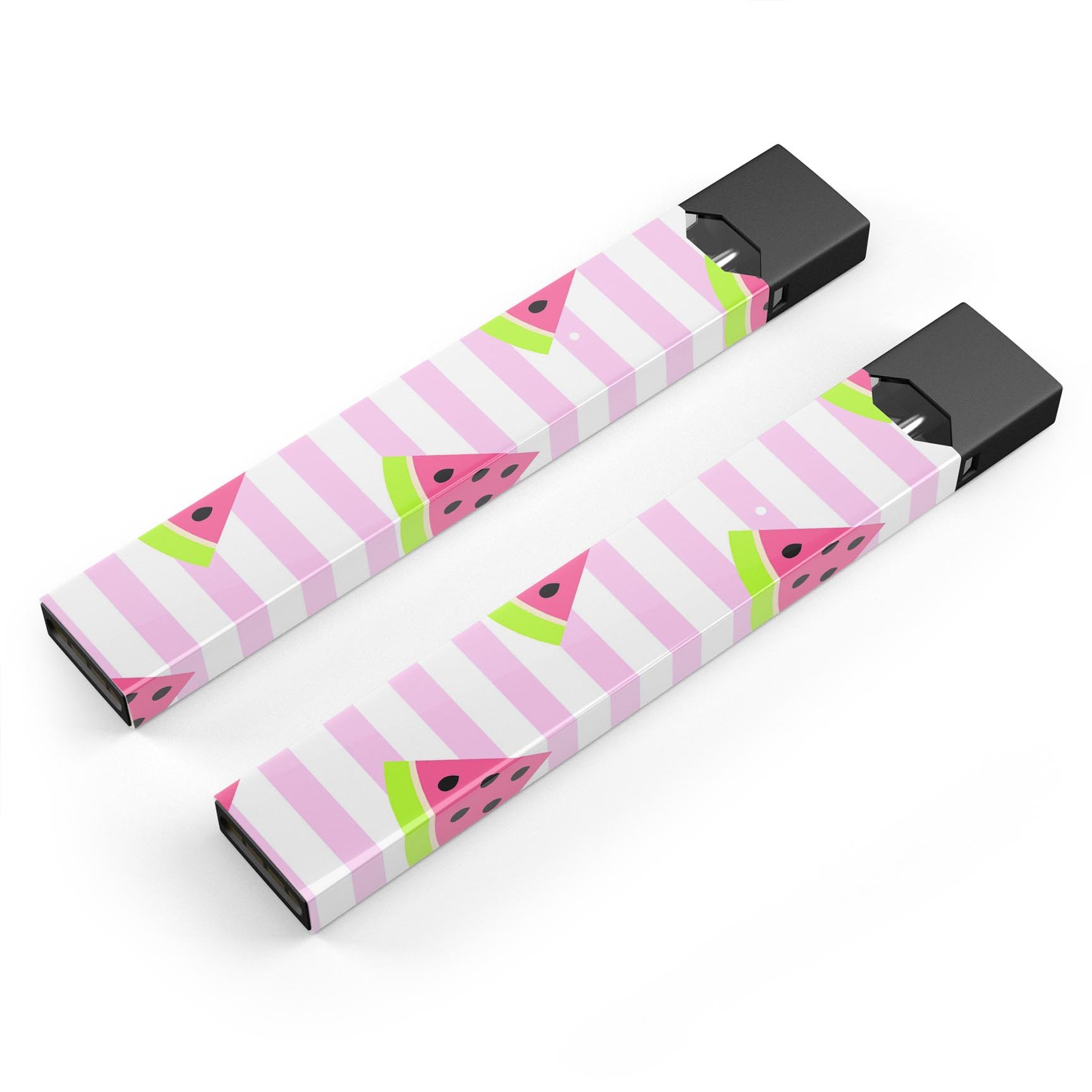 Cartoon Watermelon skin-wrap for JUUL device, featuring vibrant colors and stripes design.