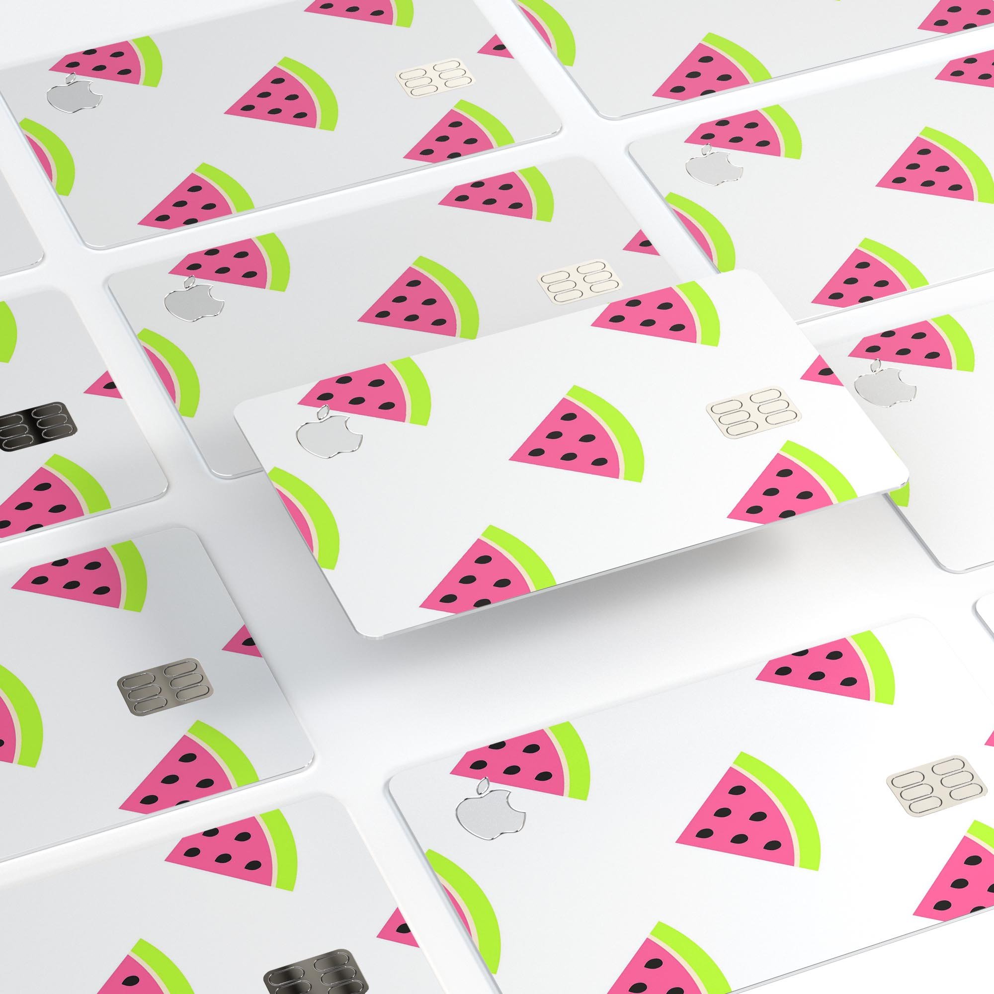 Cartoon Watermelon Pattern skin for Apple Card, showcasing vibrant colors and a fun design.