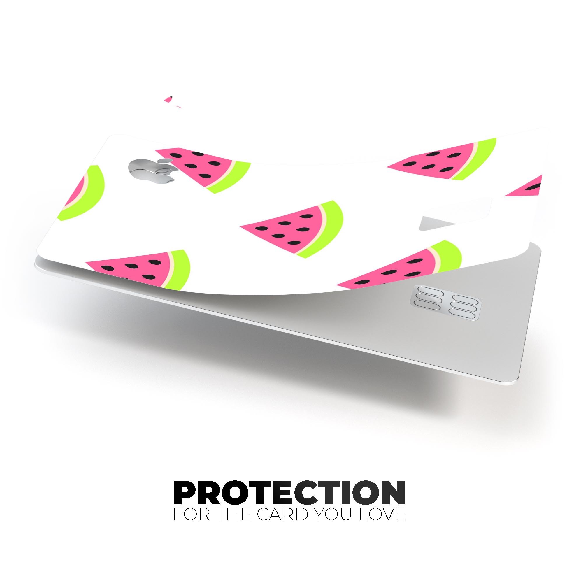 Cartoon Watermelon Pattern skin for Apple Card, showcasing vibrant colors and a fun design.