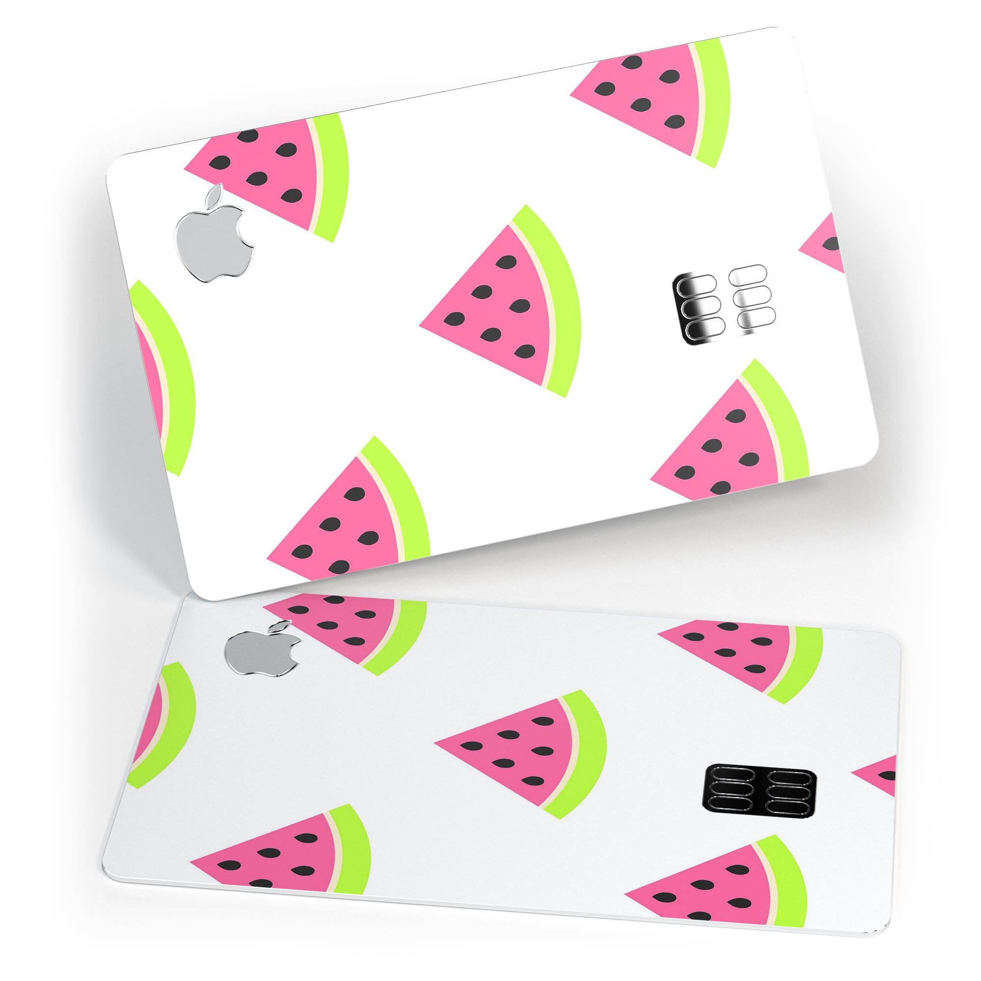 Cartoon Watermelon Pattern skin for Apple Card, showcasing vibrant colors and a fun design.