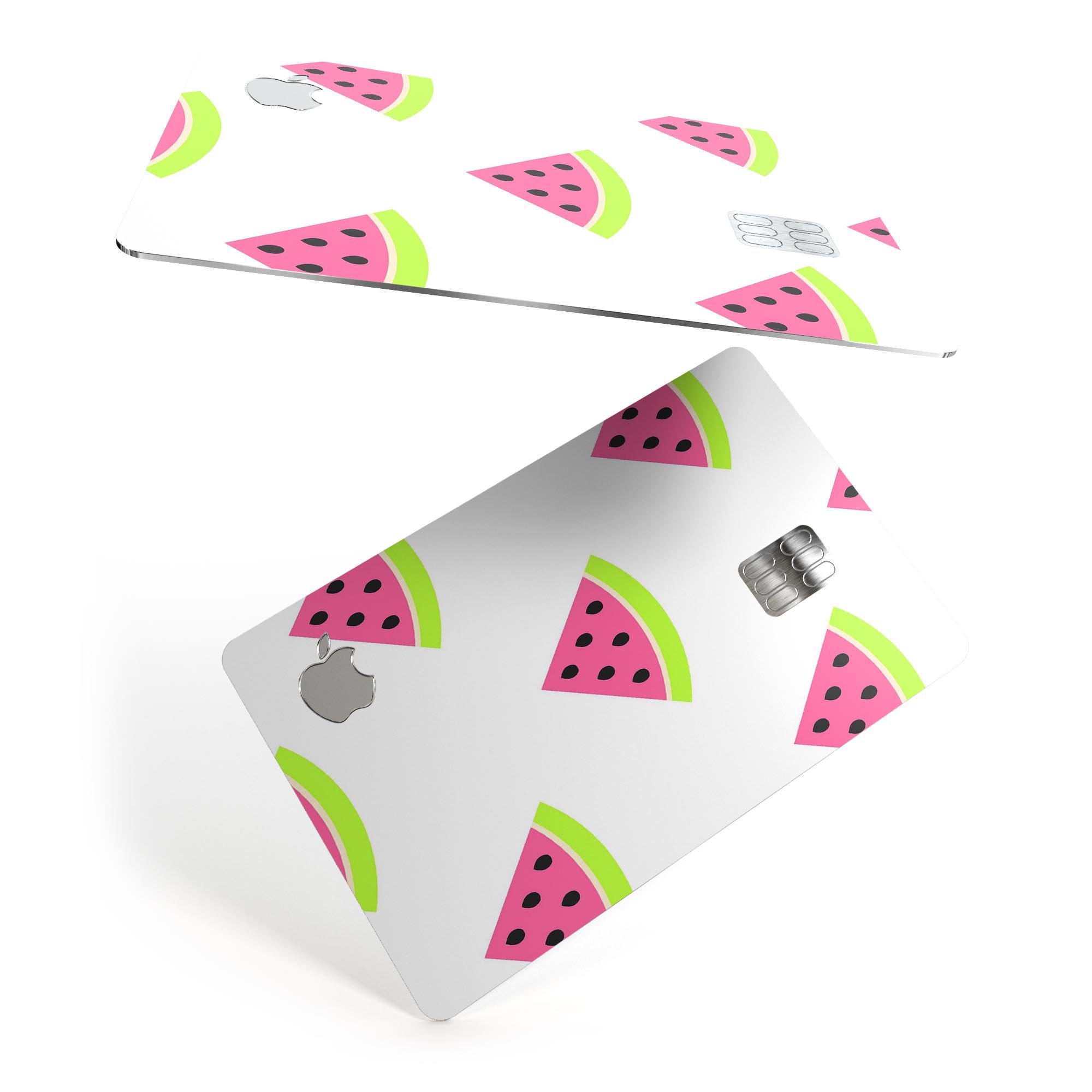 Cartoon Watermelon Pattern skin for Apple Card, showcasing vibrant colors and a fun design.