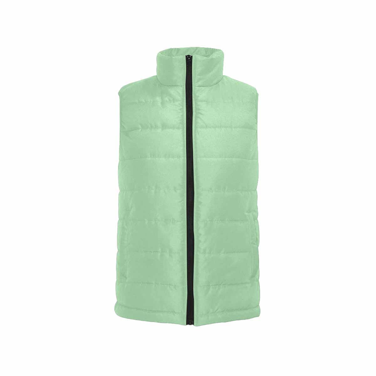 Celadon Green Men's Padded Vest featuring a quilted design and zipper closure, perfect for layering in cool weather.