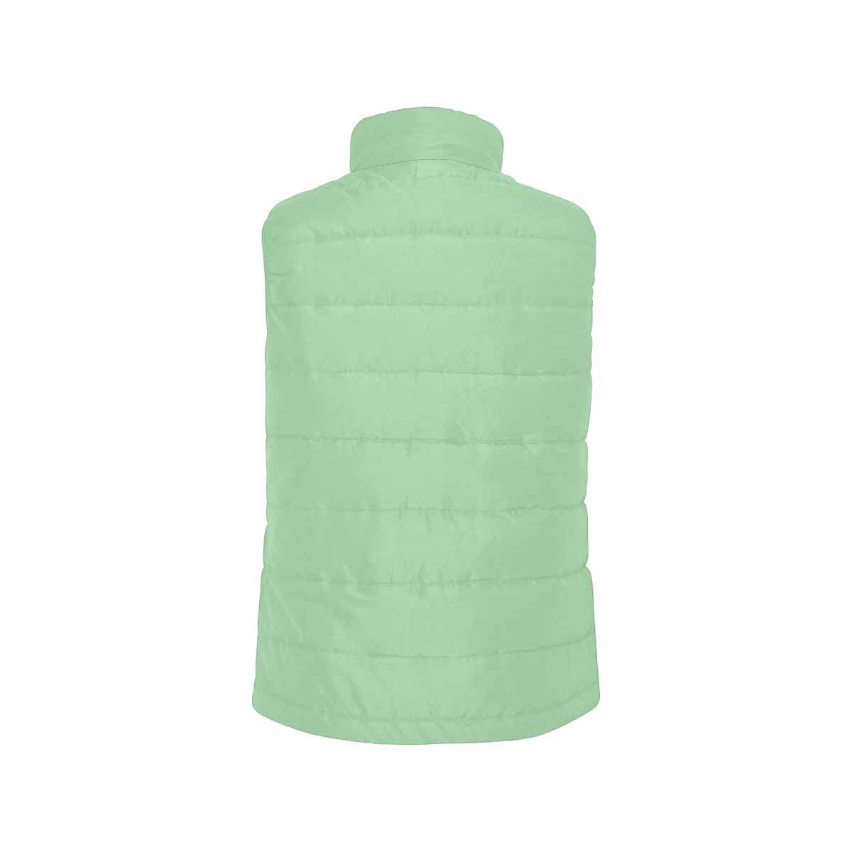 Celadon Green Men's Padded Vest featuring a quilted design and zipper closure, perfect for layering in cool weather.