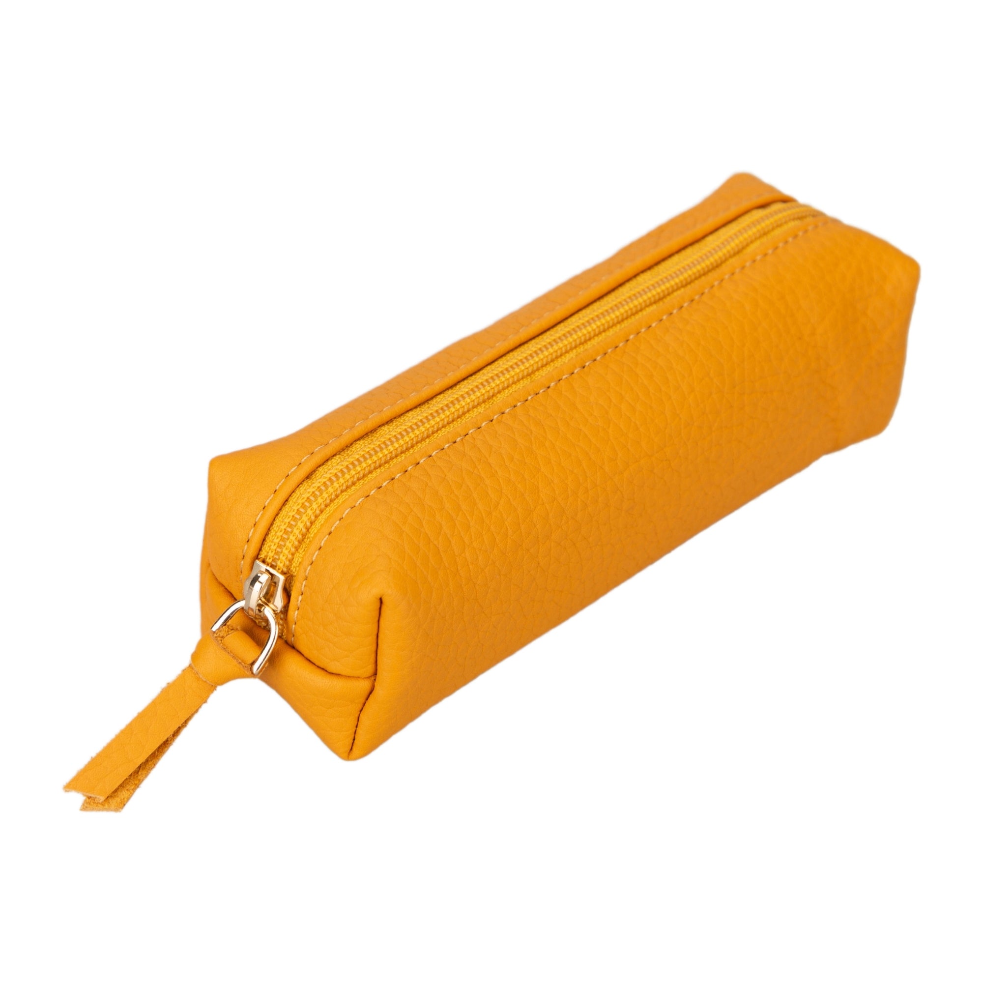 Centennial Multipurpose Leather Pencil Case and Makeup Bag in full-grain leather, showcasing its elegant design and durable zipper.